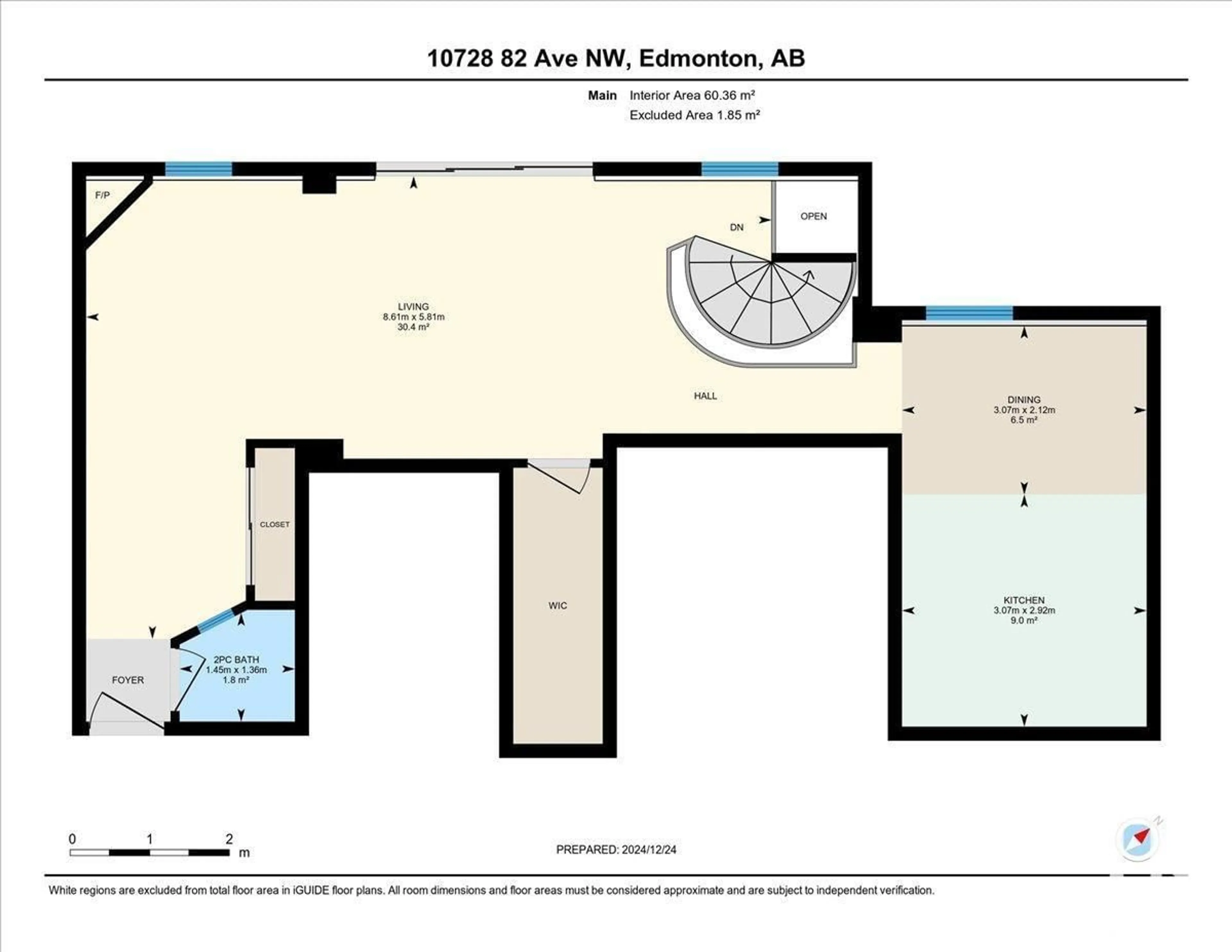 Floor plan for #406 - 10728 82 AV, Edmonton Alberta T6E6P5