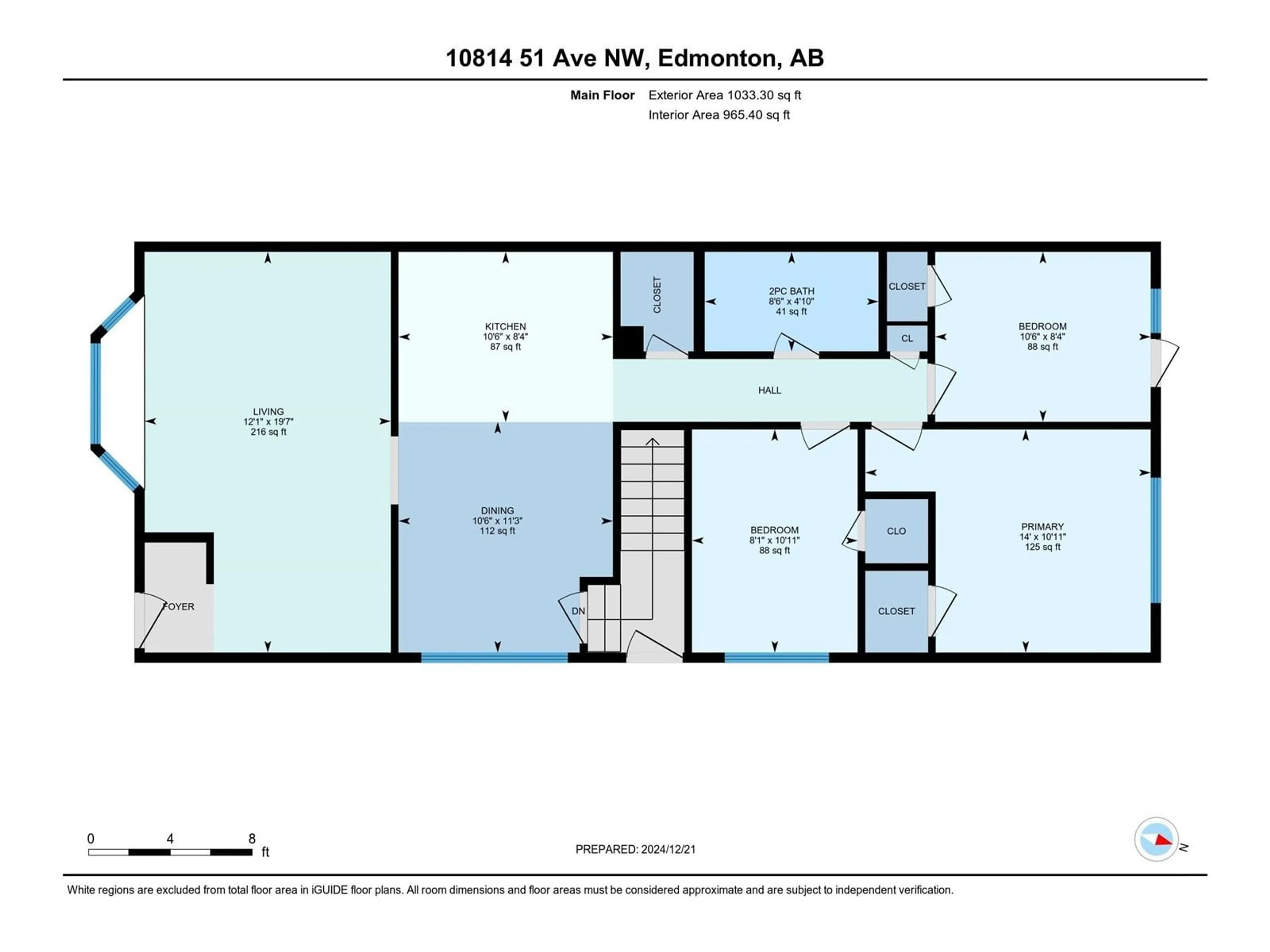 Floor plan for 10814 51 AV NW, Edmonton Alberta T6H0L2