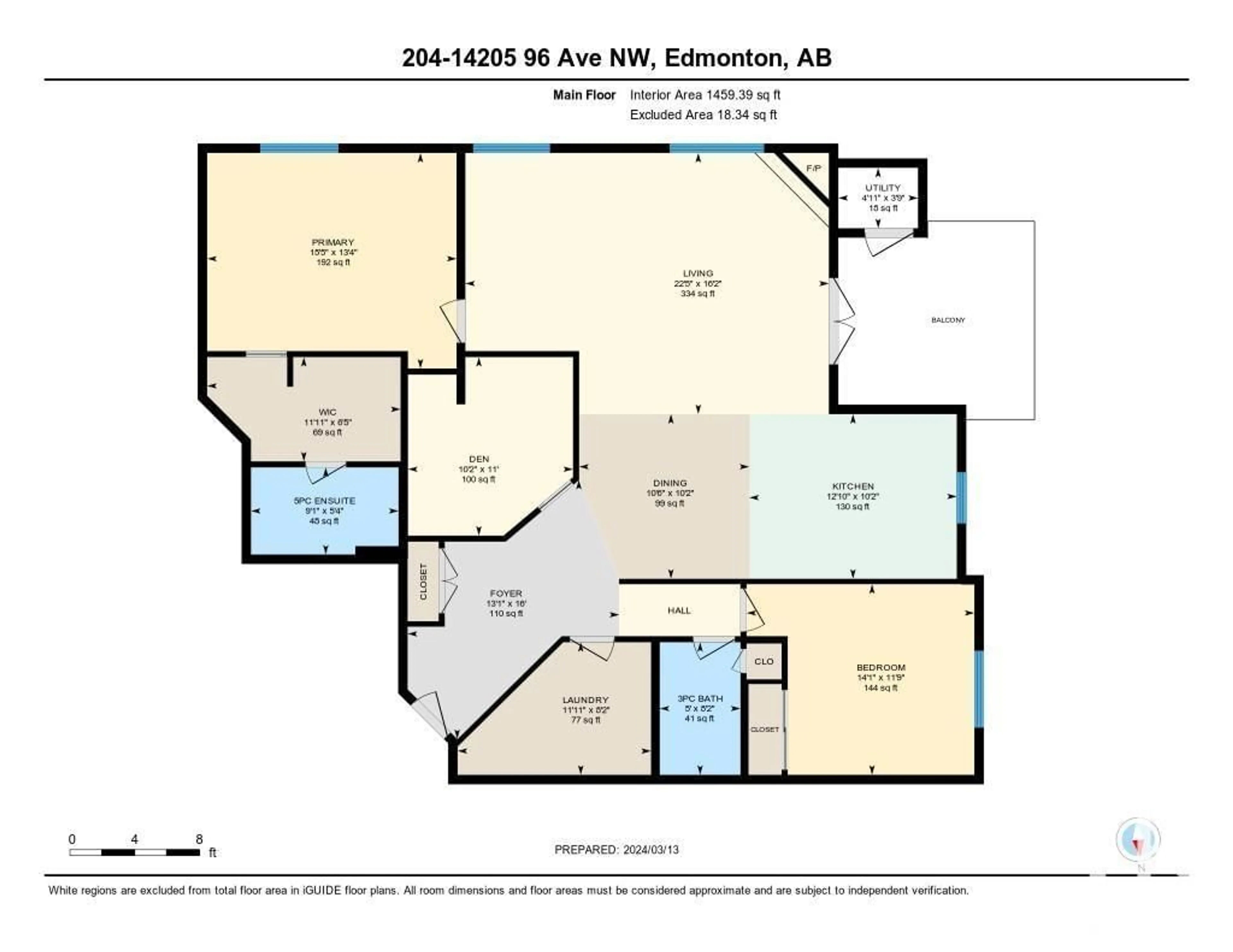 Floor plan for #205 14205 96 AV NW, Edmonton Alberta T5N0C2