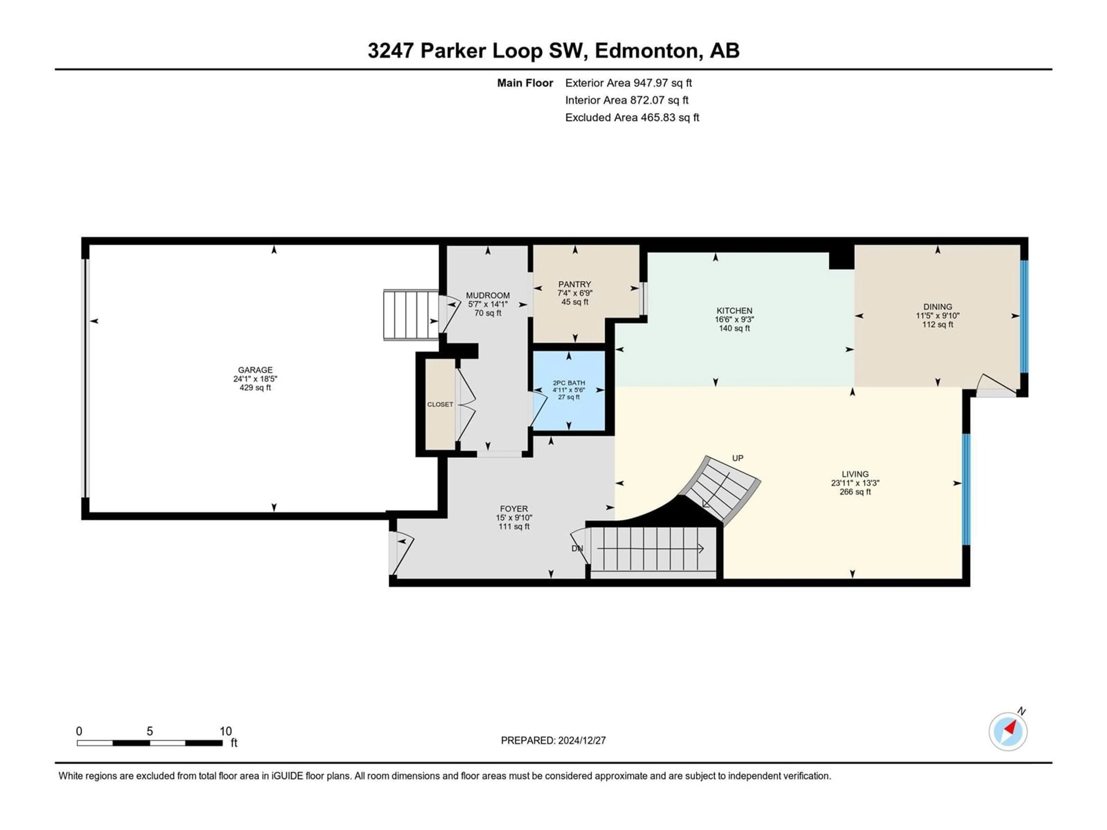 Floor plan for 3247 Parker LO SW, Edmonton Alberta T6W4R8