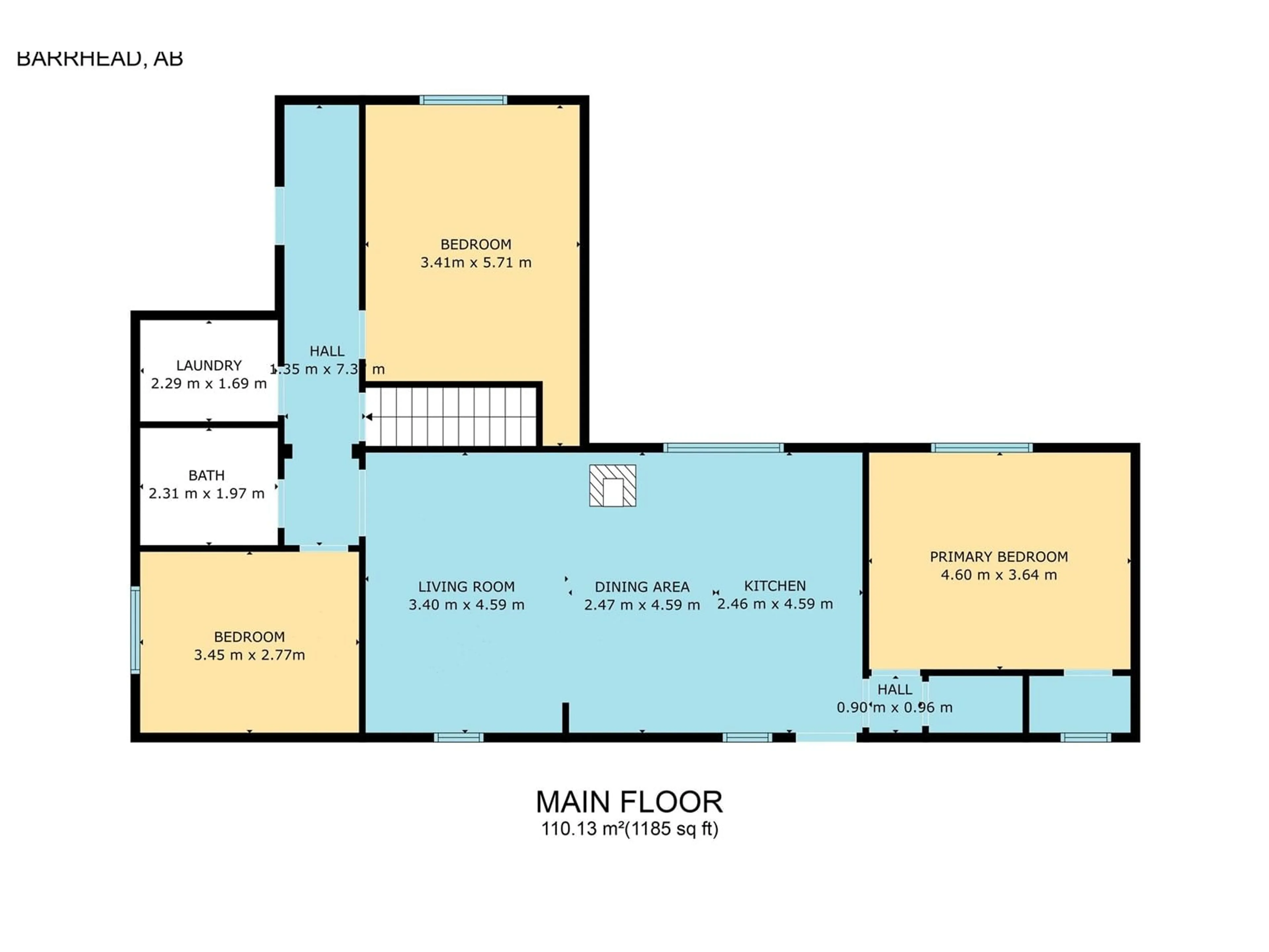 Floor plan for 4923 49 AV, Barrhead Alberta T7N1G7