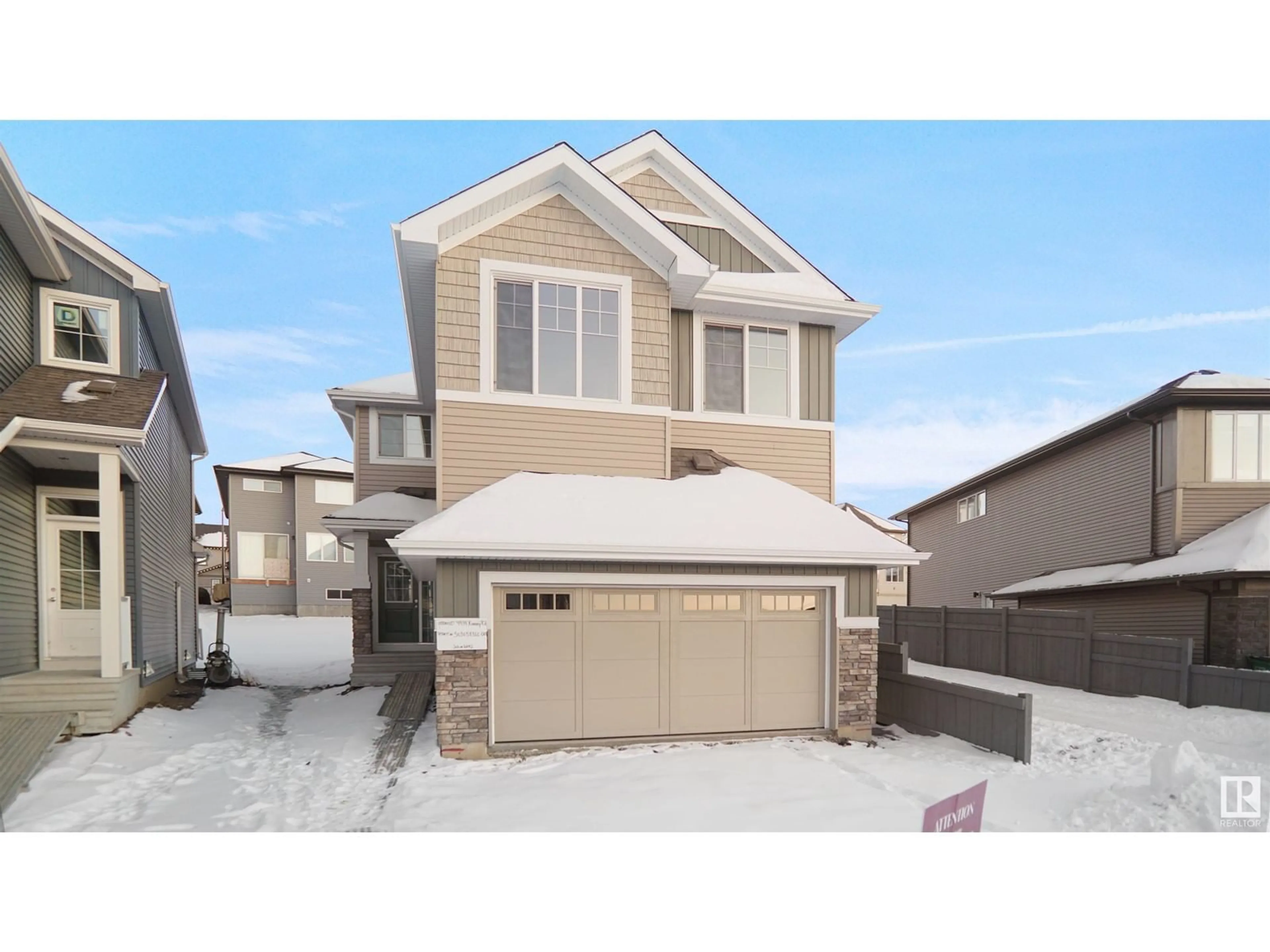 Home with vinyl exterior material, street for 4934 KINNEY RD SW, Edmonton Alberta T6W5H1