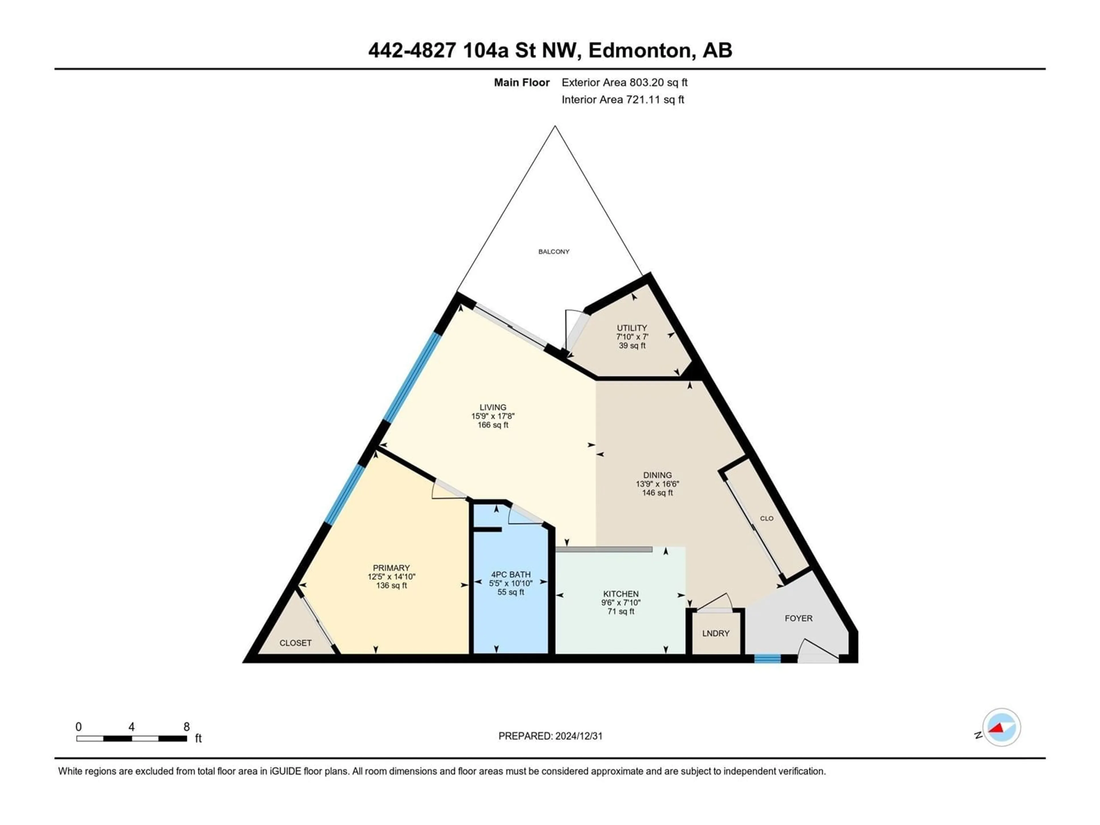 Floor plan for #442 4827 104A ST NW, Edmonton Alberta T6H0R5