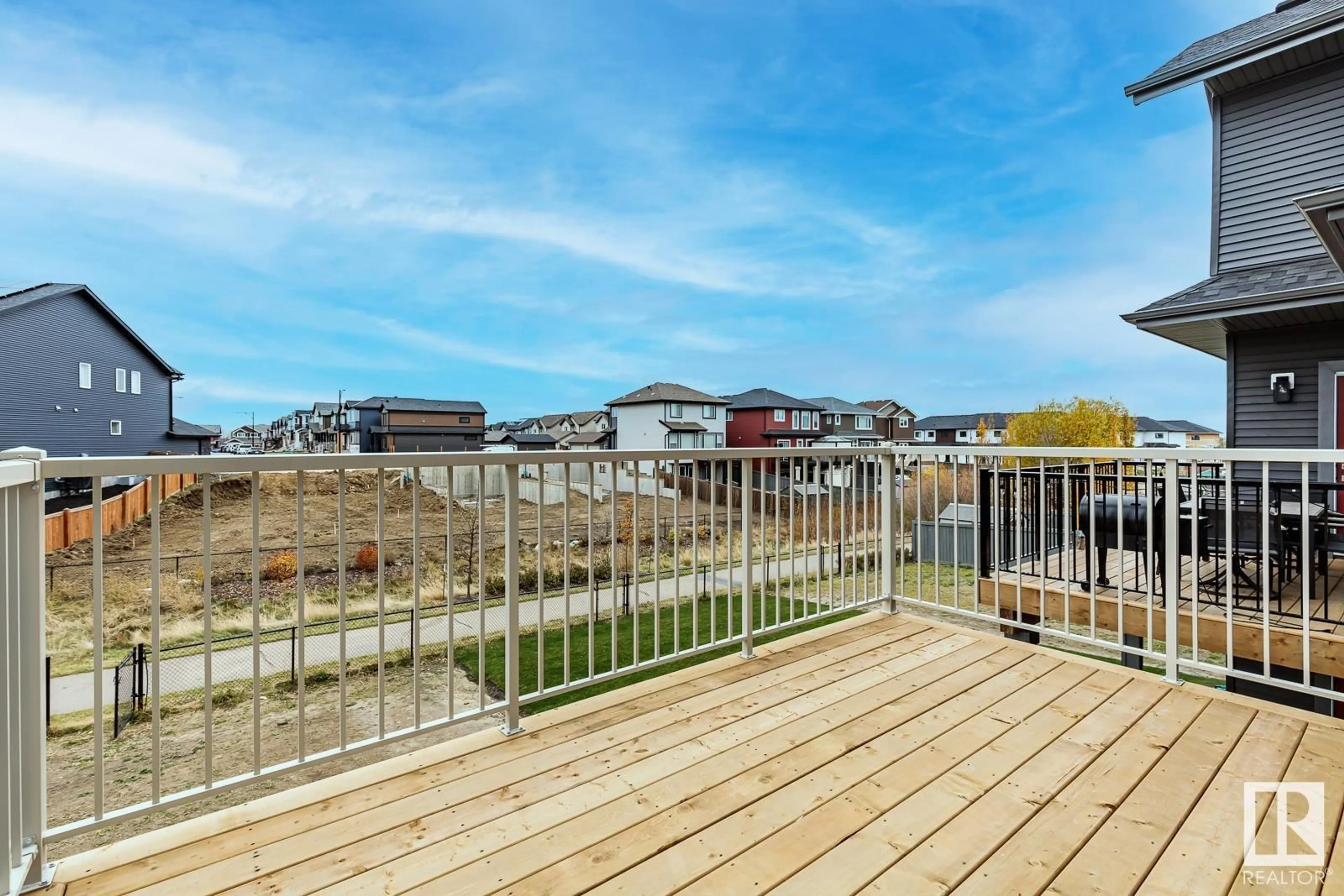 Patio, water/lake/river/ocean view for 516 MERLIN LANDING LD NW, Edmonton Alberta T5S0L9