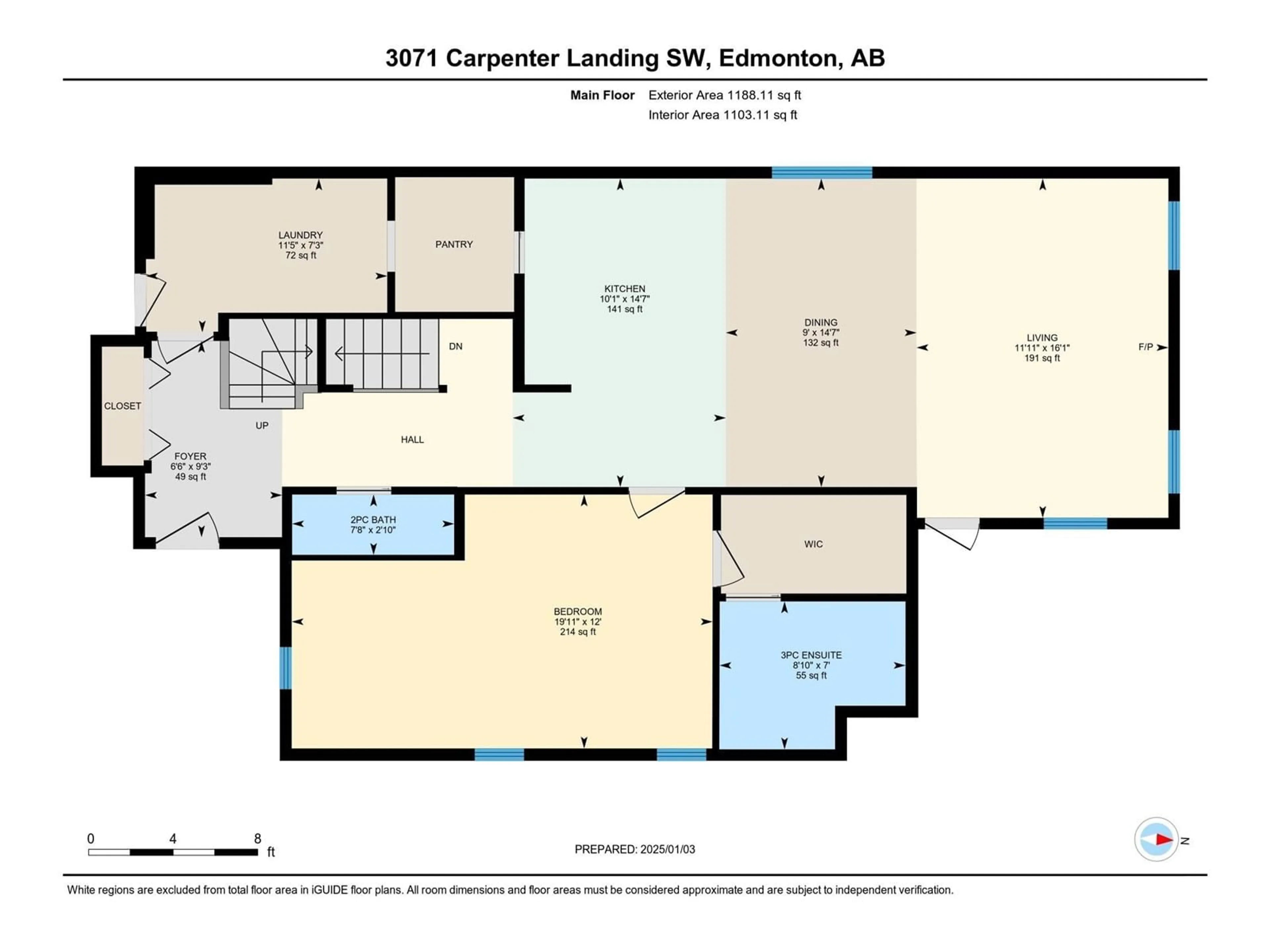 Floor plan for 3071 CARPENTER LANDING SW, Edmonton Alberta T6W2Y9