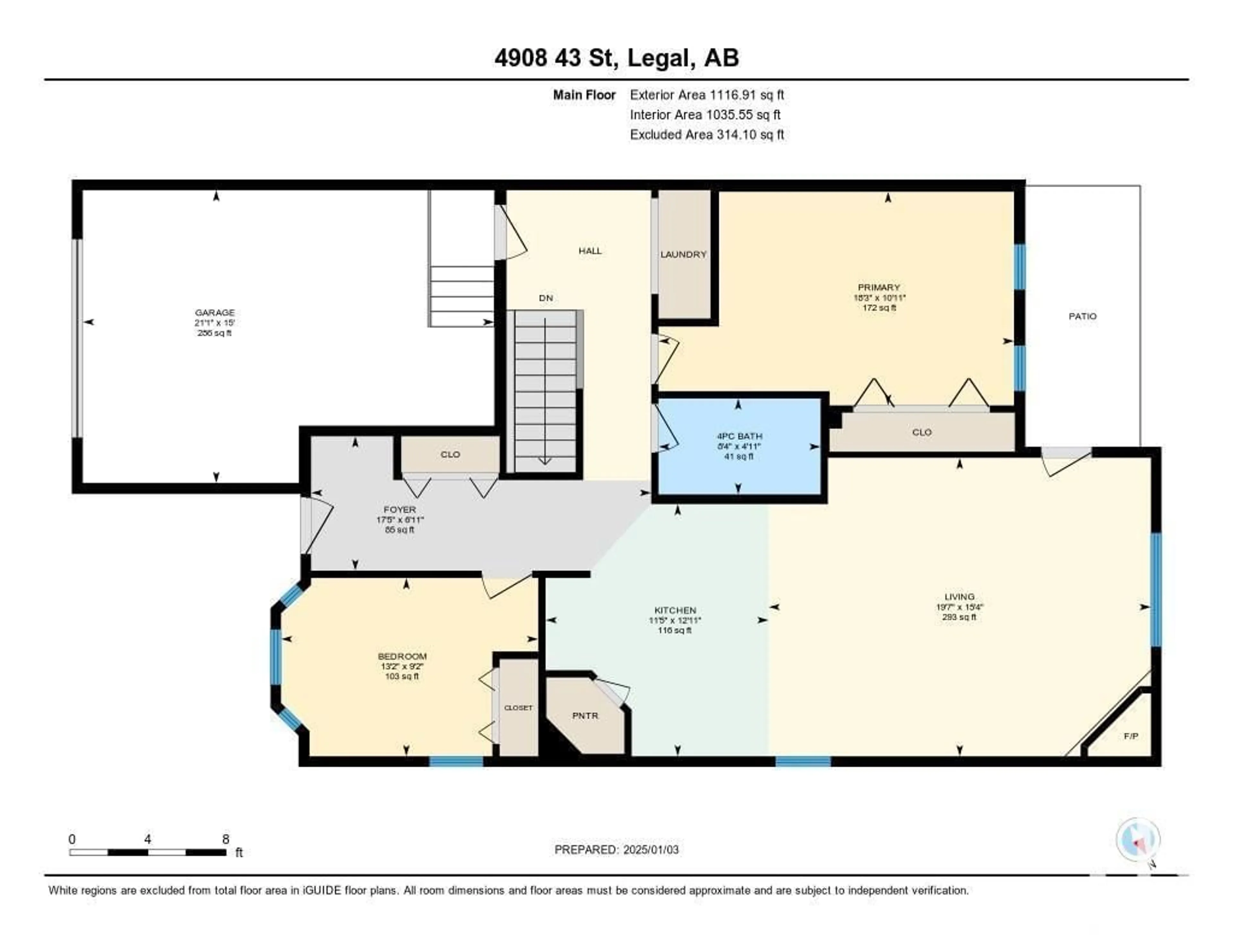 Floor plan for #4 4908 43 ST, Legal Alberta T0A0M0