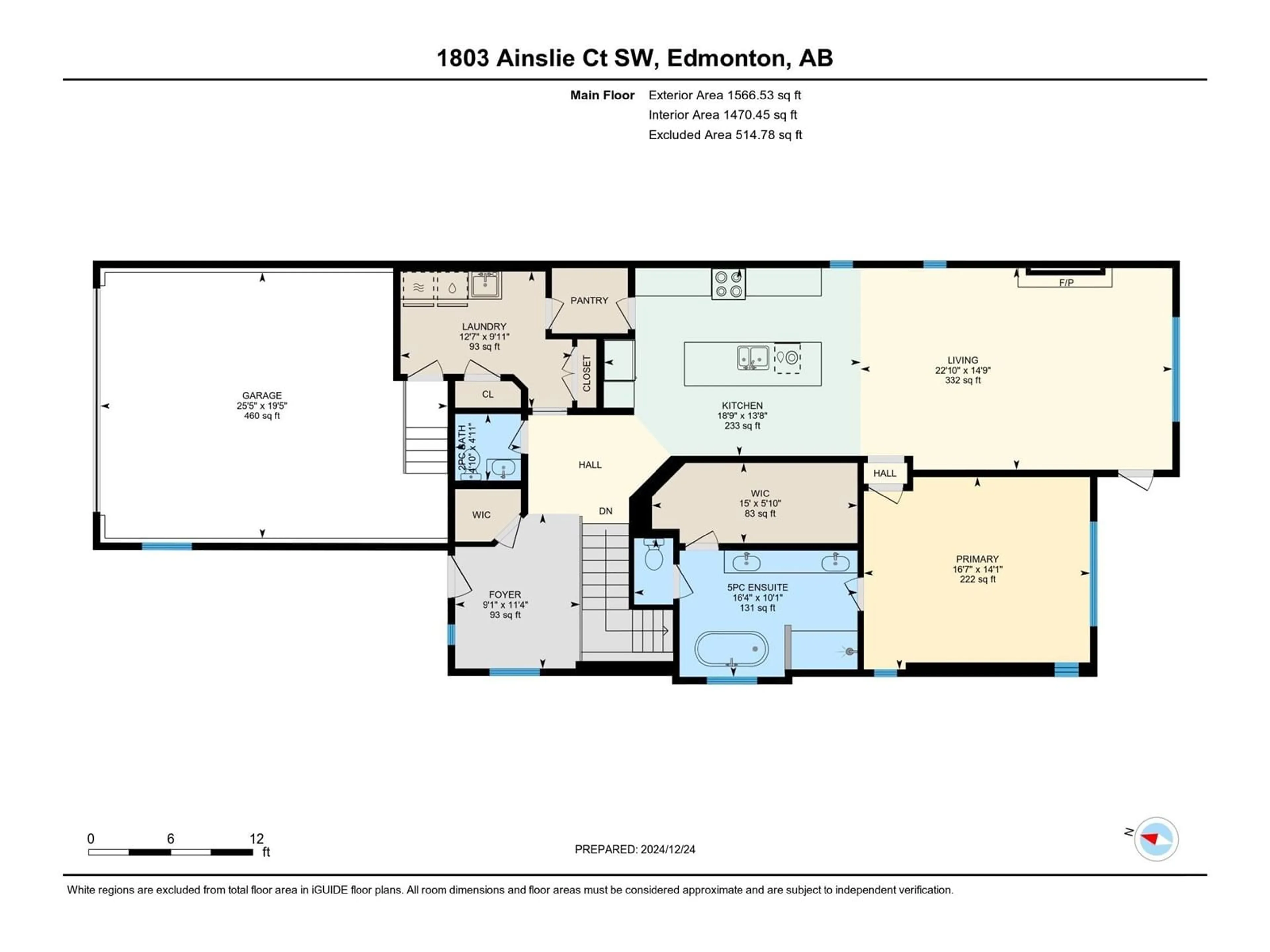 Floor plan for 1803 AINSLIE CO SW, Edmonton Alberta T6W2R8