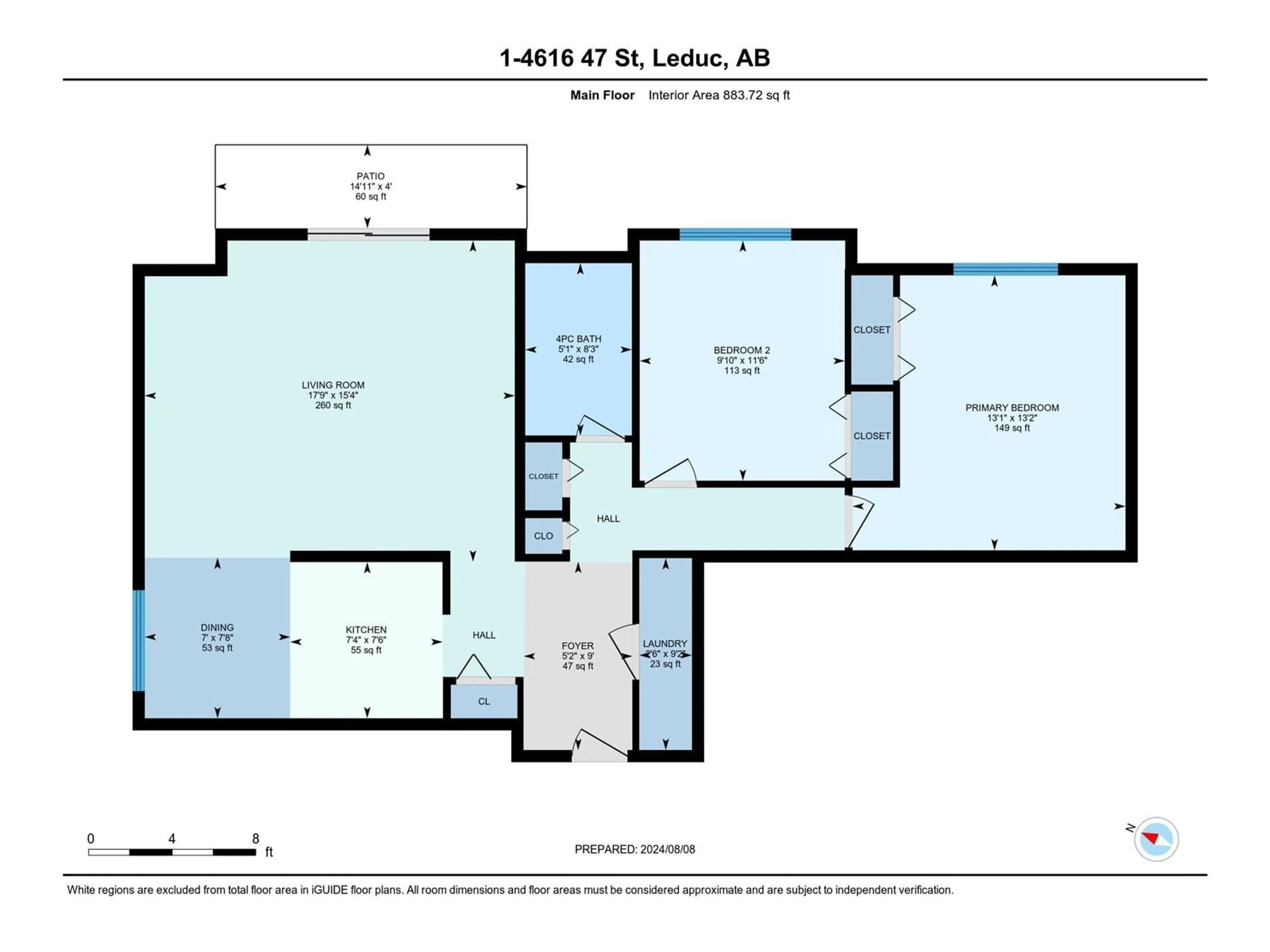 Floor plan for #1 4616 47 ST, Leduc Alberta T6L6A3