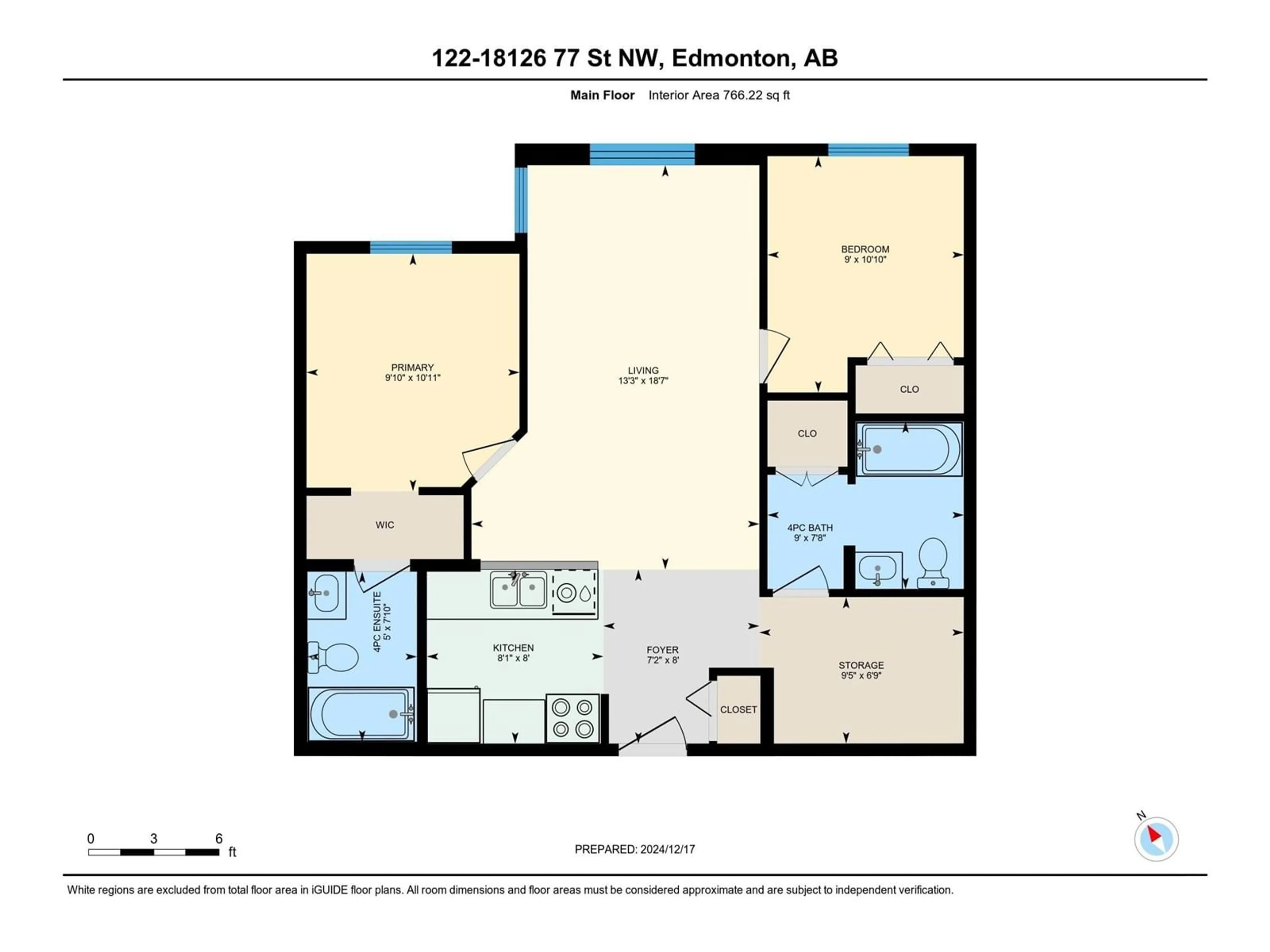 Floor plan for #122 18126 77 ST NW, Edmonton Alberta T5Z0N7