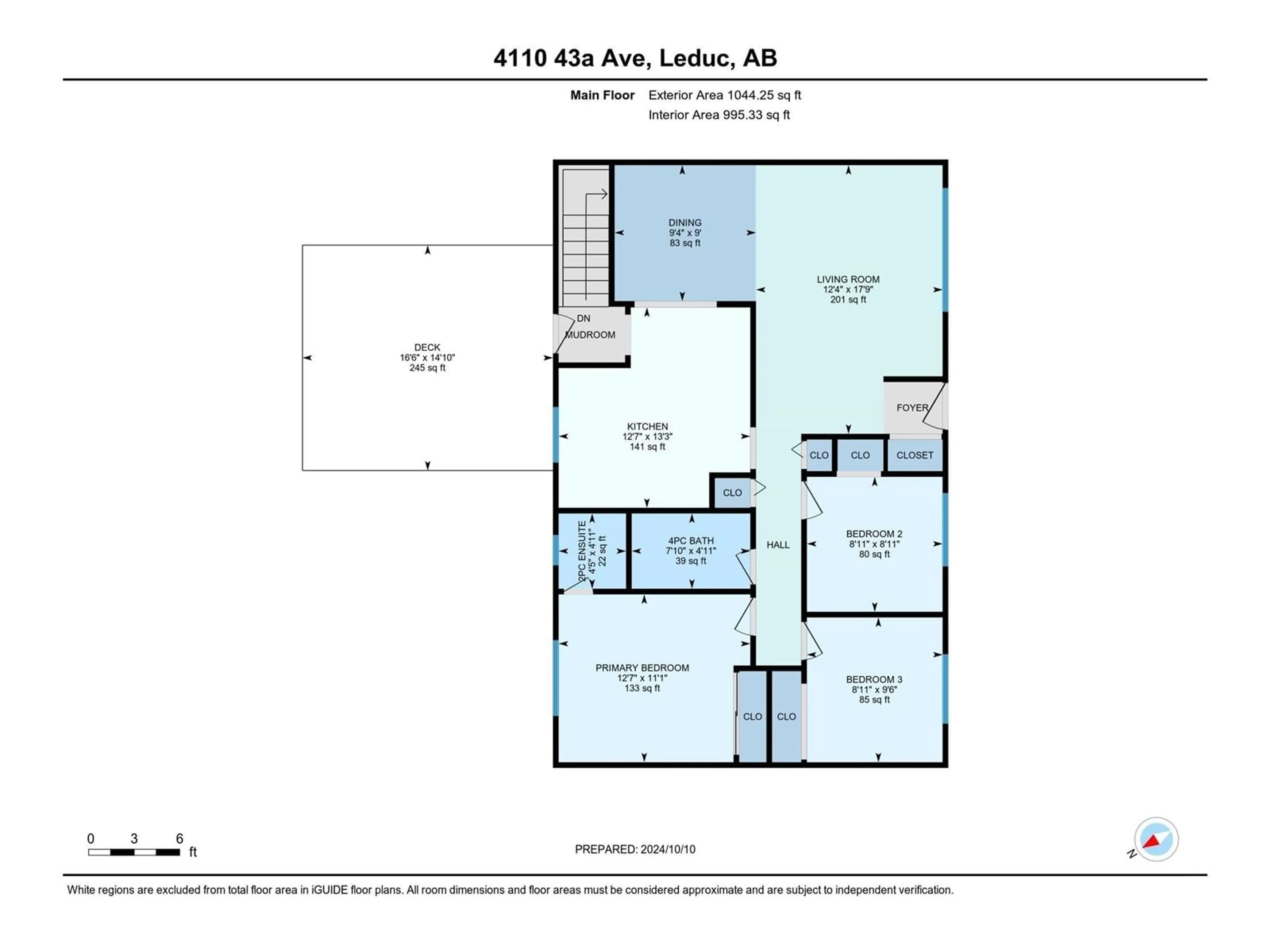 Floor plan for 4110 43A AV, Leduc Alberta T9E4S6