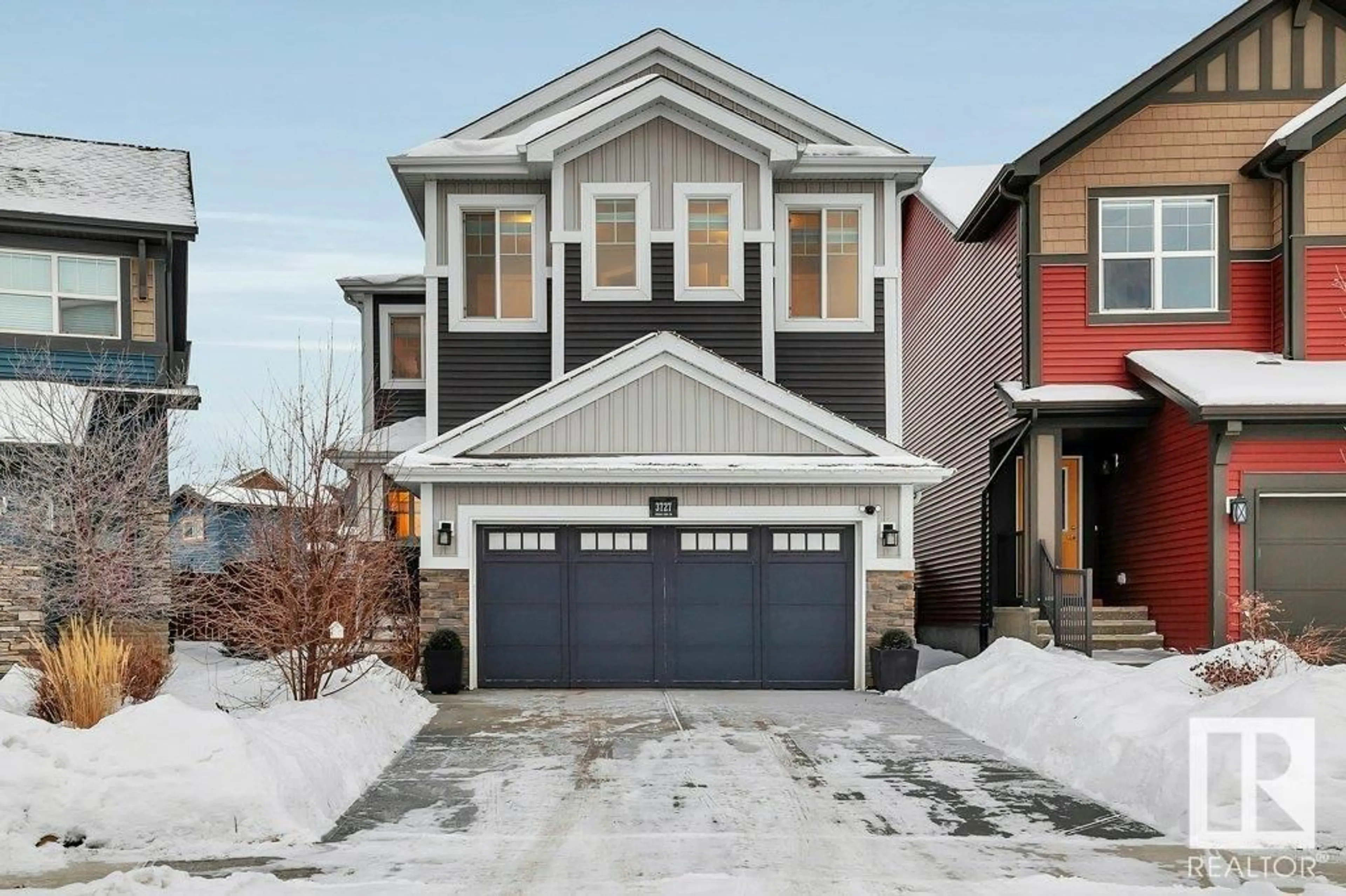 Home with vinyl exterior material, street for 3727 Cherry LO SW, Edmonton Alberta T6X2B7