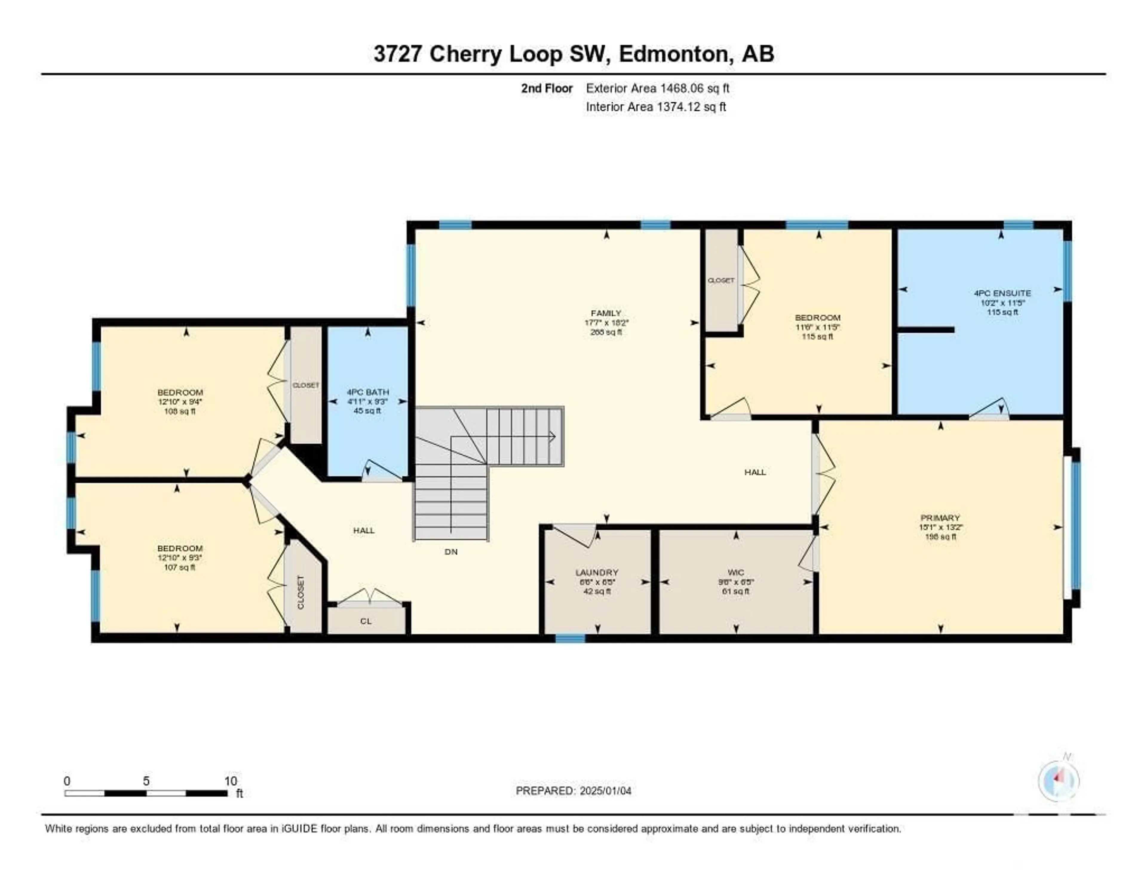 Floor plan for 3727 Cherry LO SW, Edmonton Alberta T6X2B7