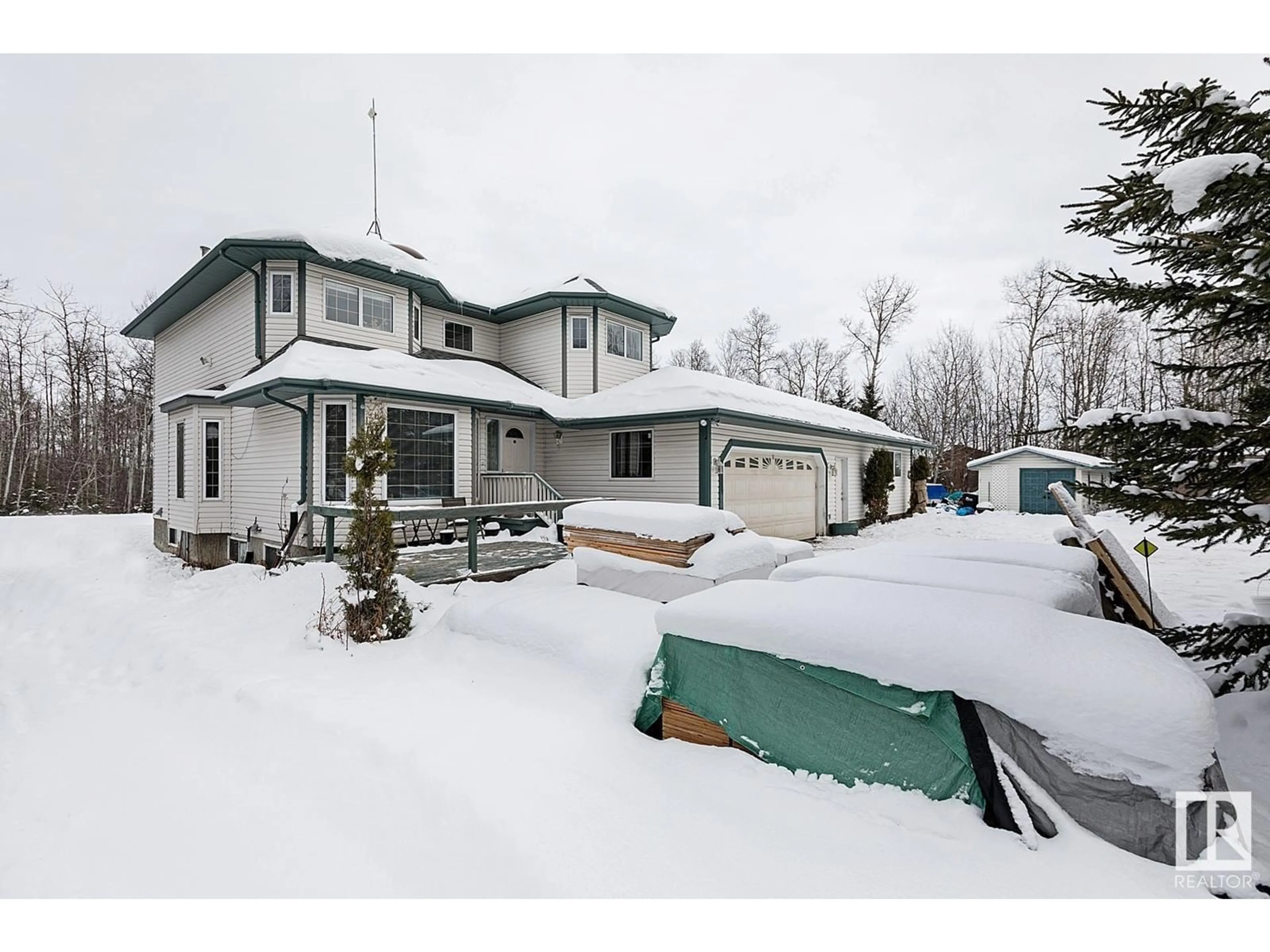 A pic from outside/outdoor area/front of a property/back of a property/a pic from drone, street for #110 51112 RGE ROAD 222, Rural Strathcona County Alberta T8C1G9