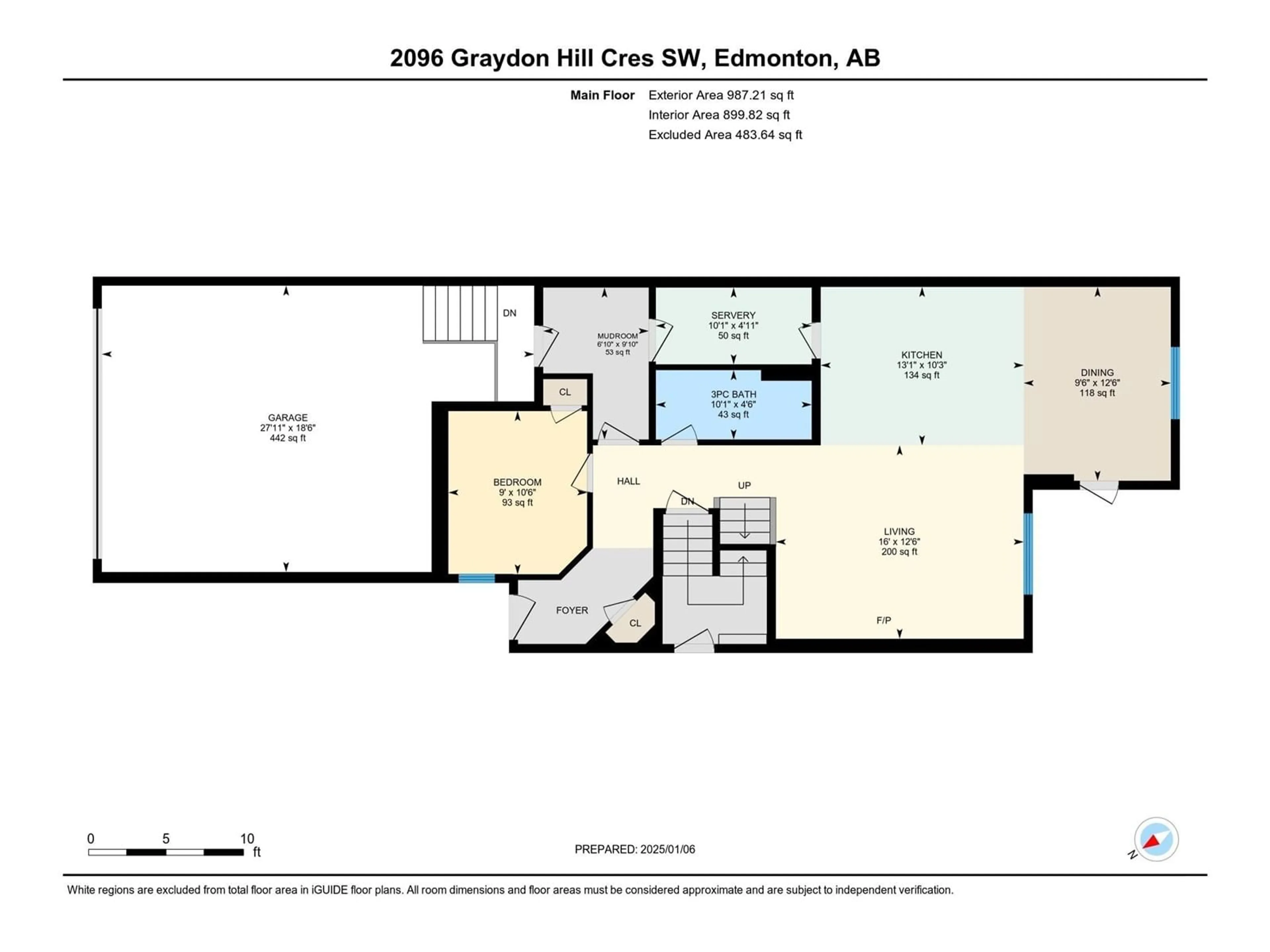 Floor plan for 2096 GRAYDON HILL CR SW, Edmonton Alberta T6W4K6