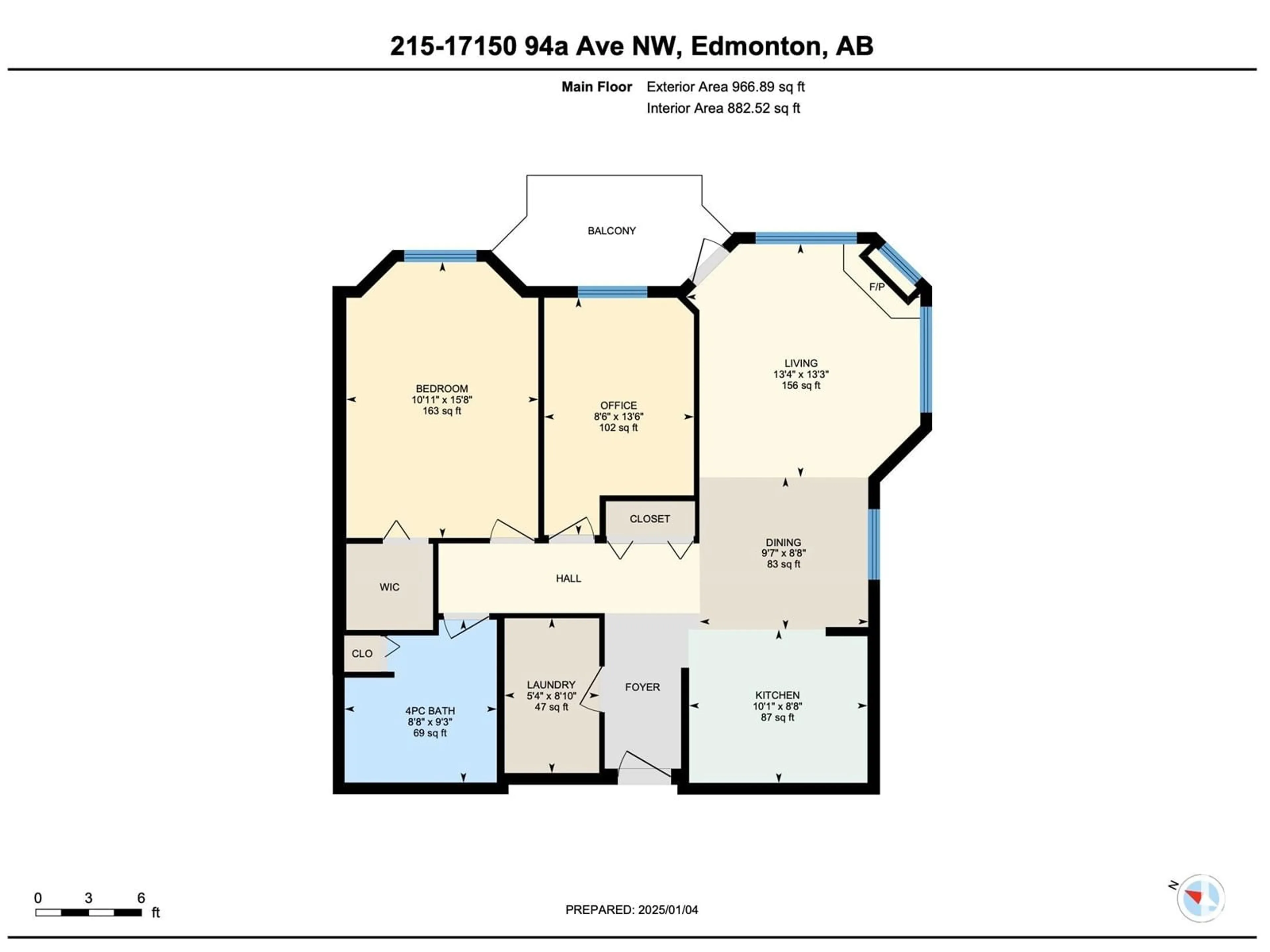 Floor plan for #215 17150 94A AV NW, Edmonton Alberta T5T6L7