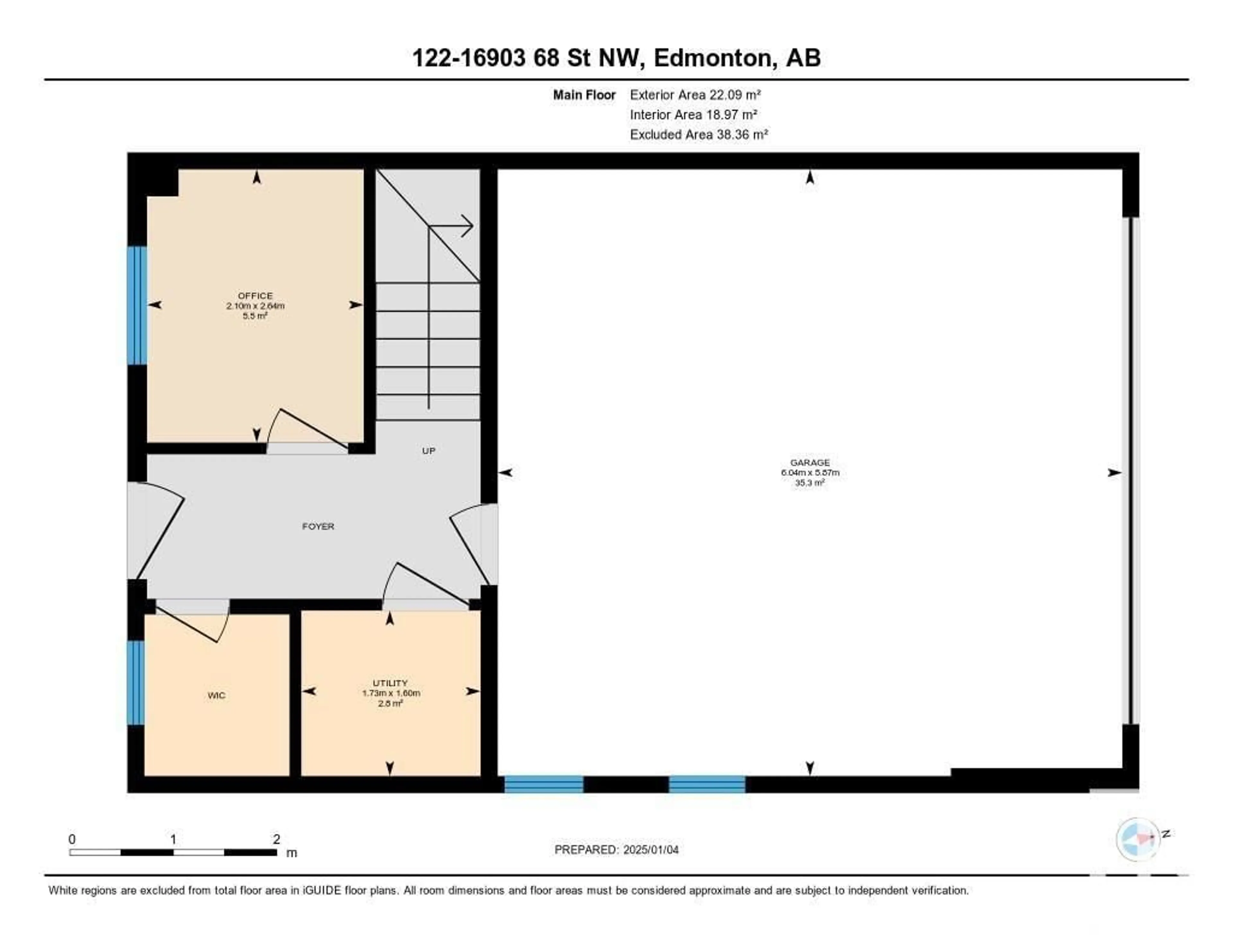 Floor plan for #122 16903 68 ST NW, Edmonton Alberta T5Z0R1