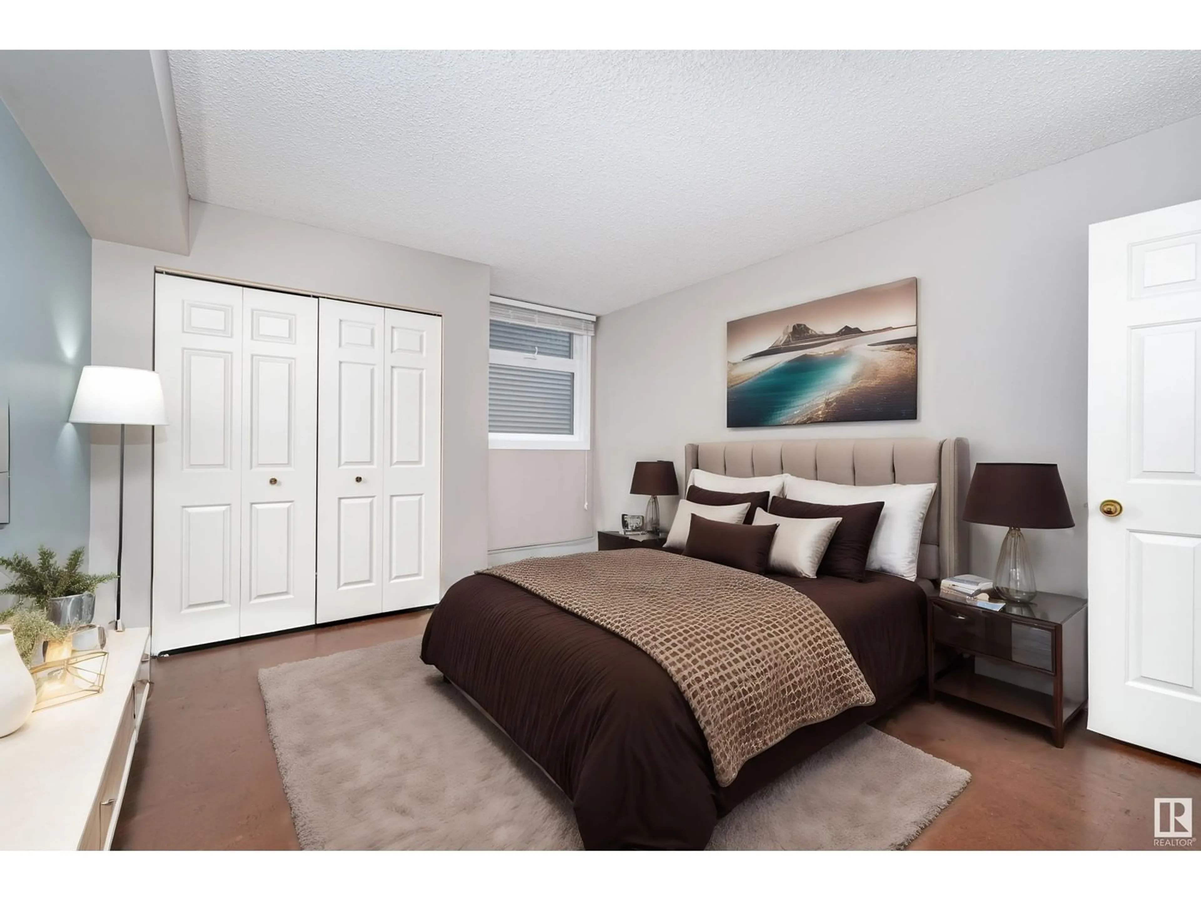 Bedroom with bed, carpet floor for #203 10545 SASKATCHEWAN DR NW, Edmonton Alberta T6E6C6