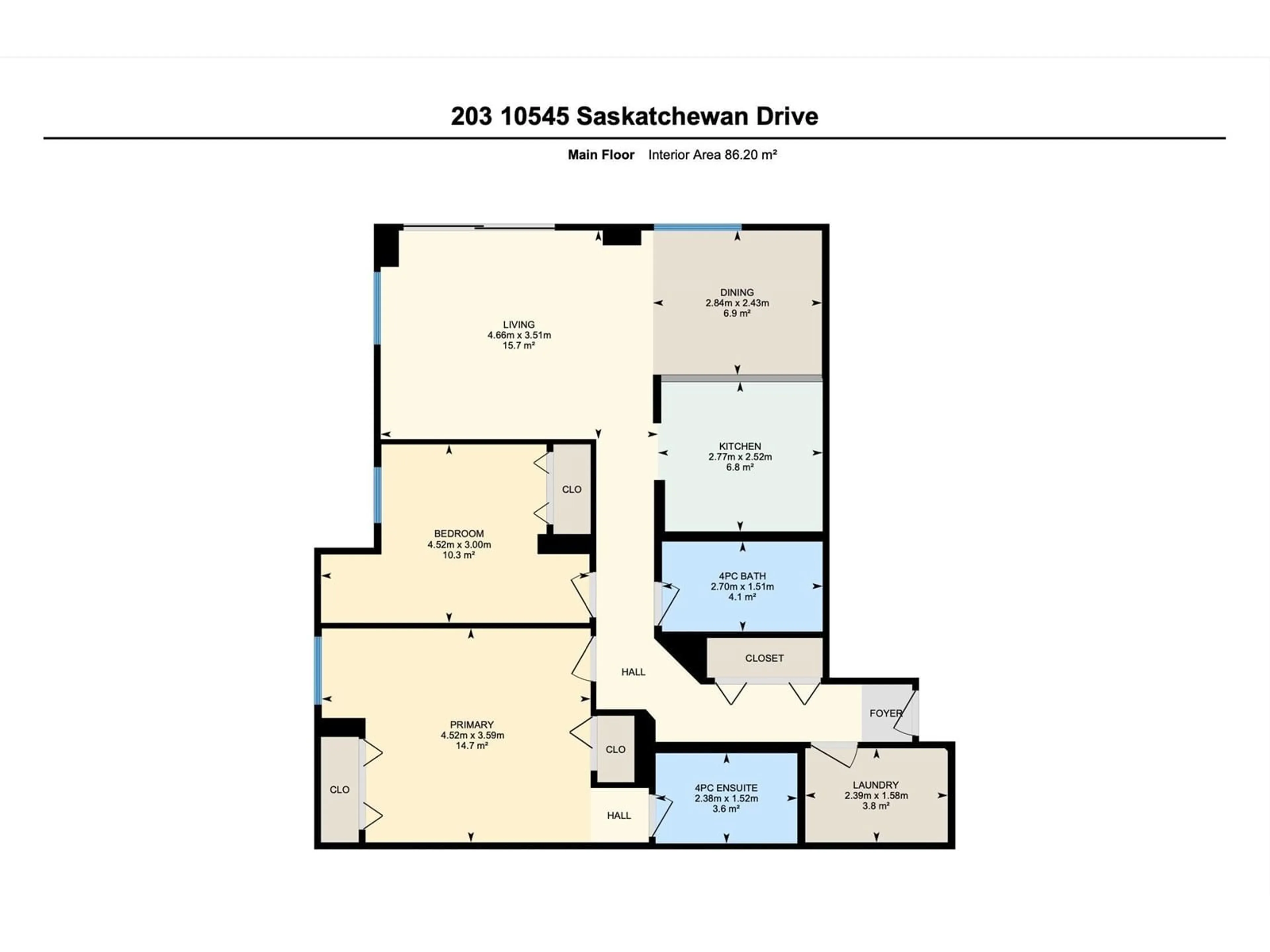 Floor plan for #203 10545 SASKATCHEWAN DR NW, Edmonton Alberta T6E6C6