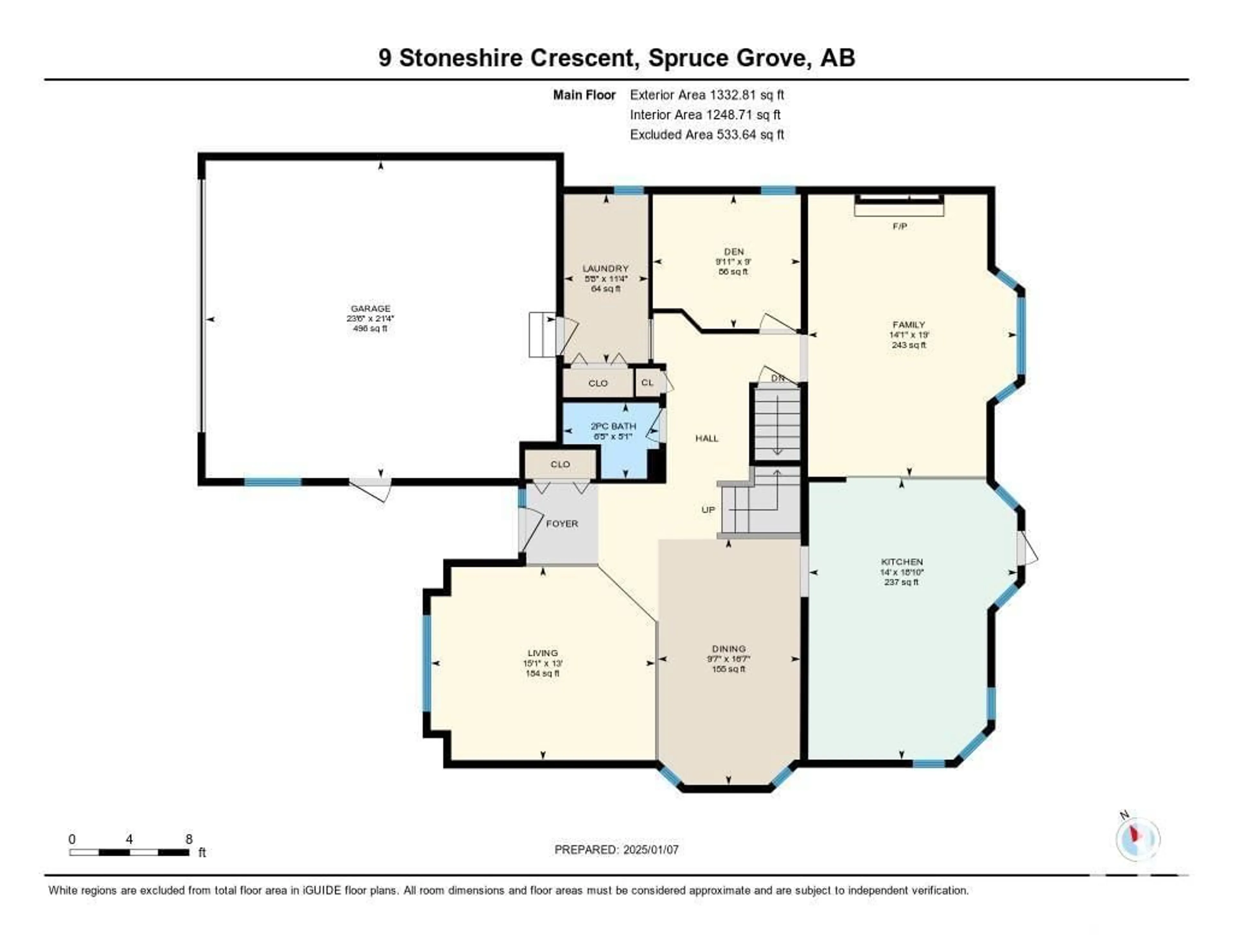 Floor plan for 9 Stoneshire CR, Spruce Grove Alberta T7X3A6