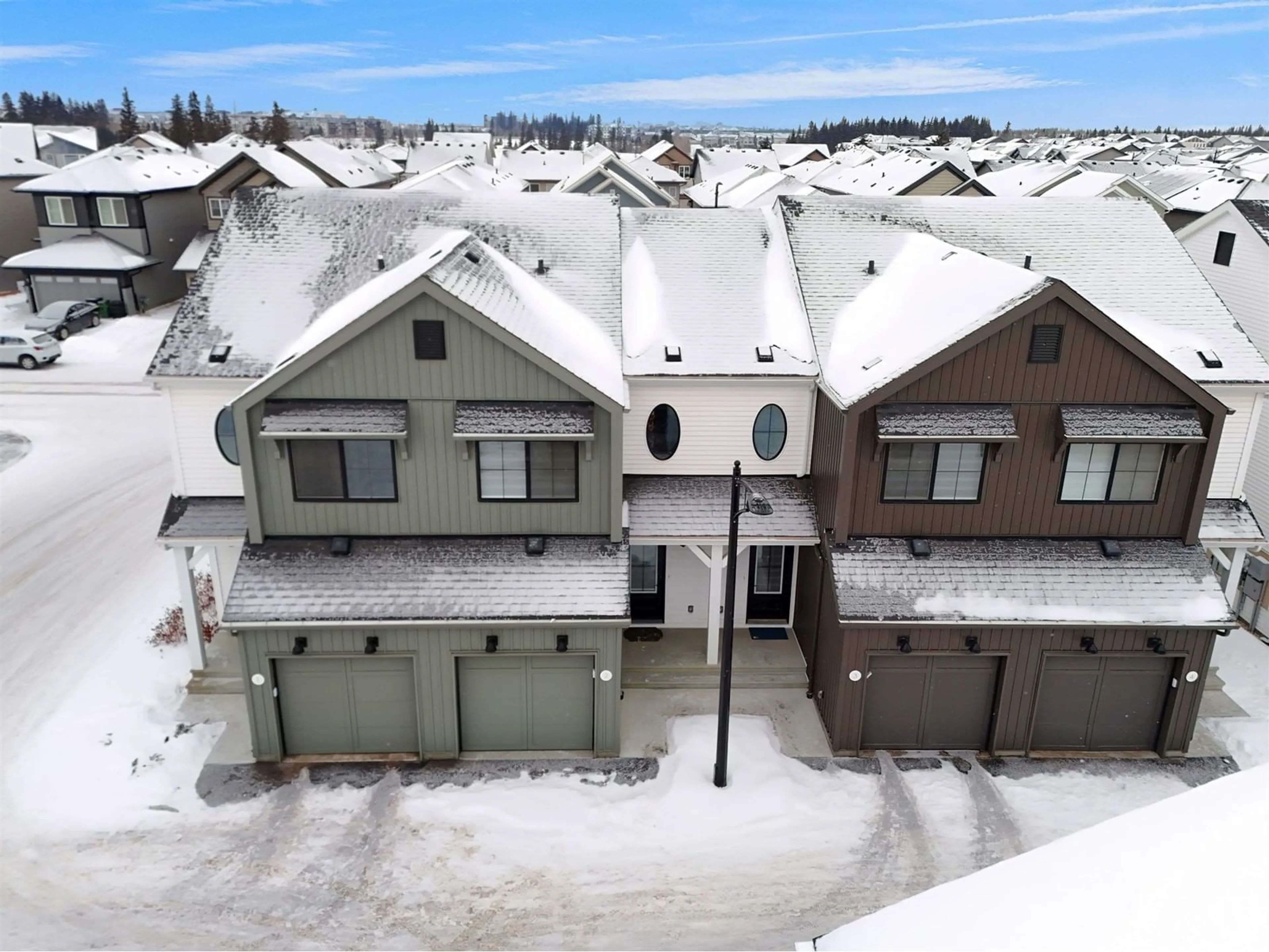 A pic from outside/outdoor area/front of a property/back of a property/a pic from drone, unknown for #2 1910 COLLIP VIEW VW SW, Edmonton Alberta T6W5H4