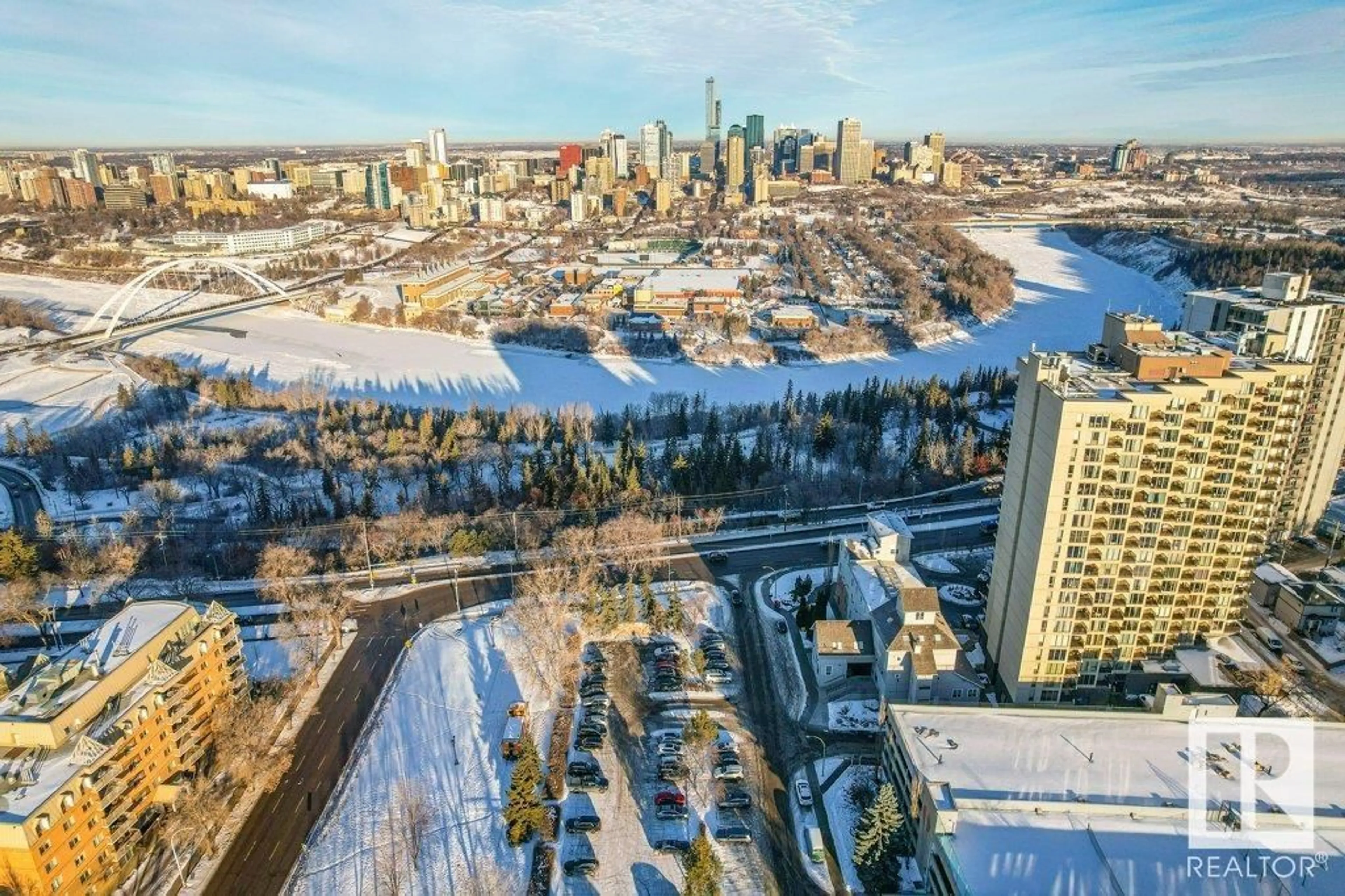 A pic from outside/outdoor area/front of a property/back of a property/a pic from drone, city buildings view from balcony for #1805 10149 SASKATCHEWAN DR NW, Edmonton Alberta T6E6B6