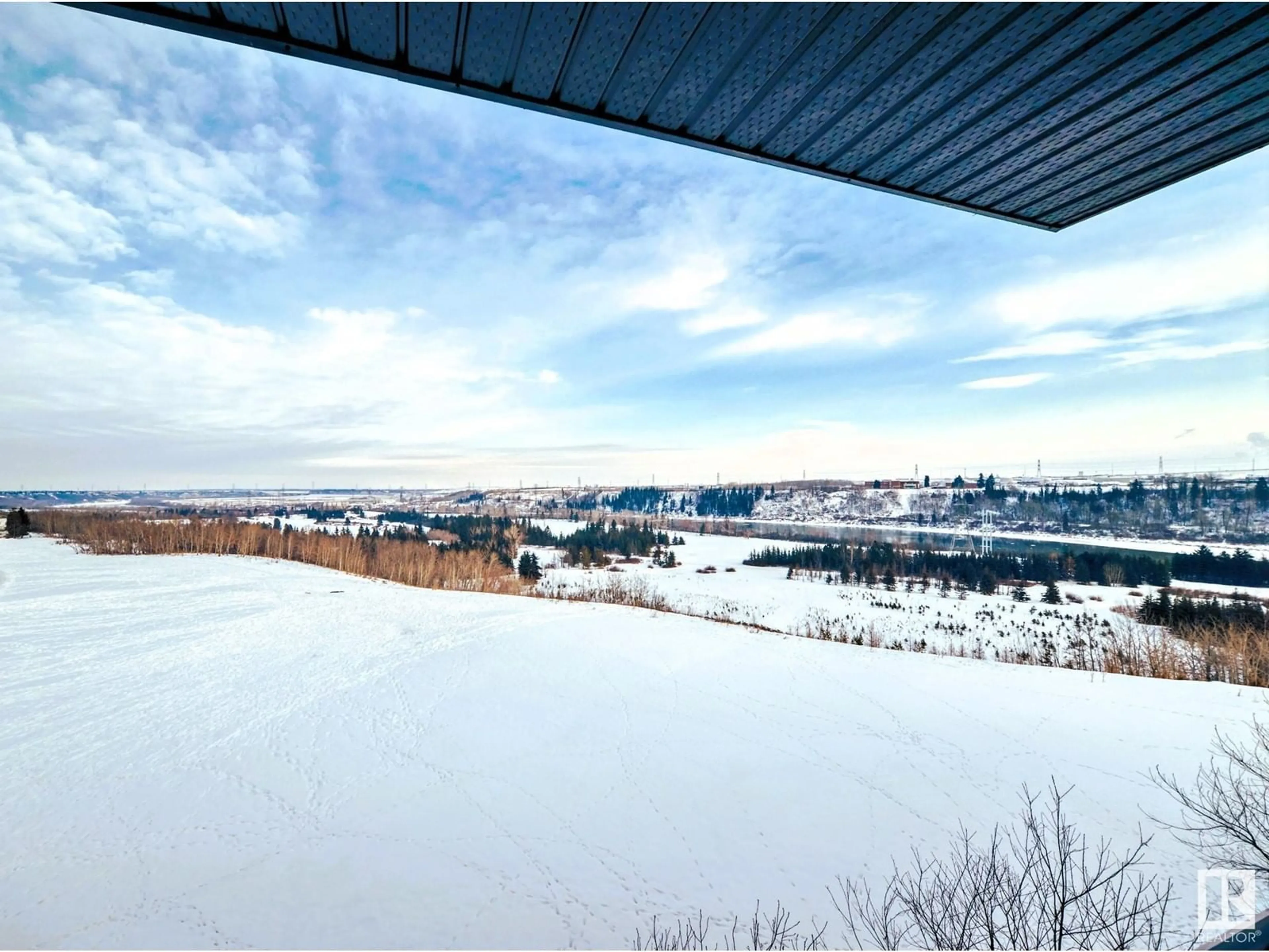 A pic from outside/outdoor area/front of a property/back of a property/a pic from drone, water/lake/river/ocean view for #461 1196 HYNDMAN RD NW, Edmonton Alberta T5A0P8