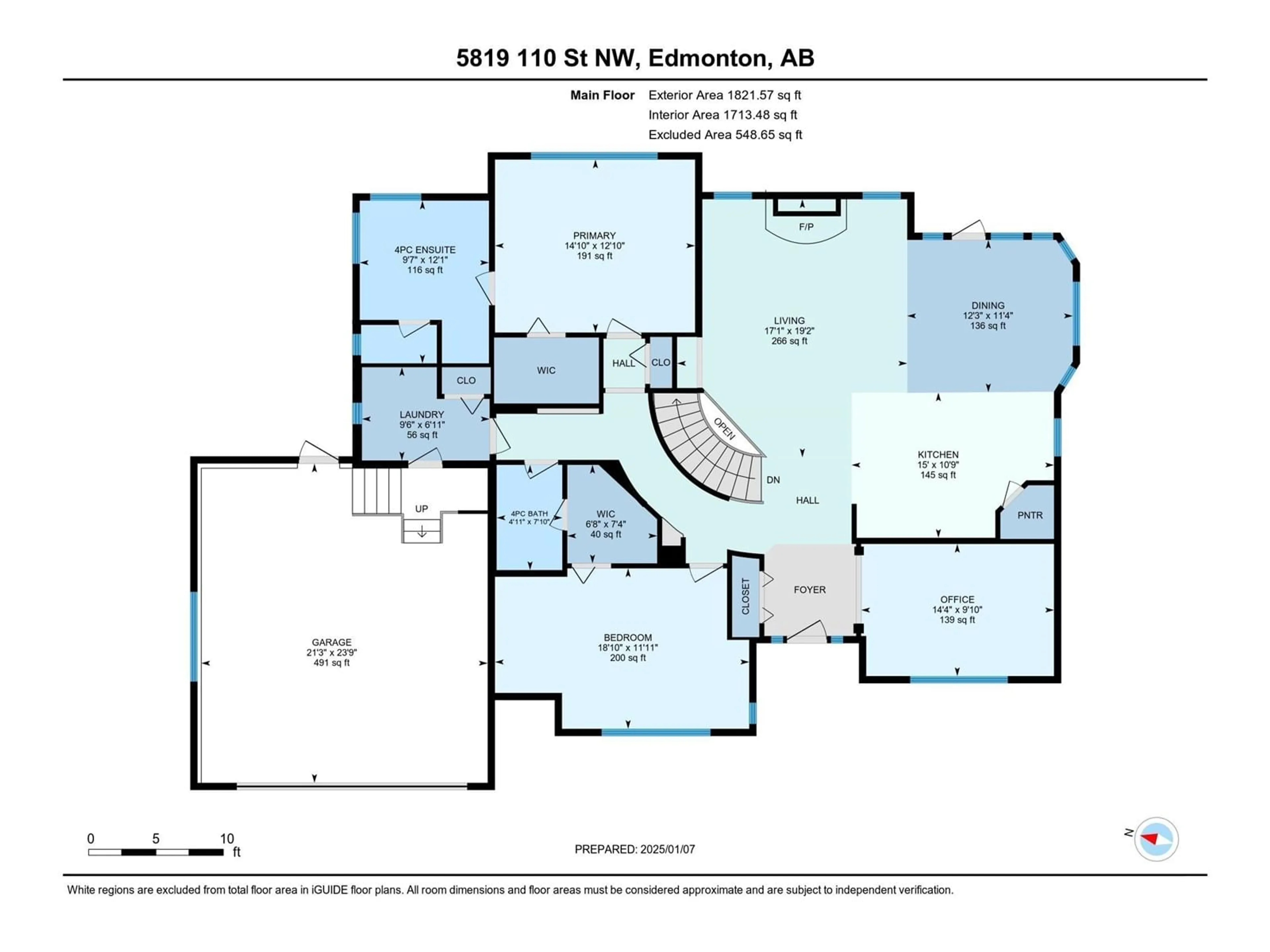 Floor plan for 5819 110 ST NW, Edmonton Alberta T6H3E4