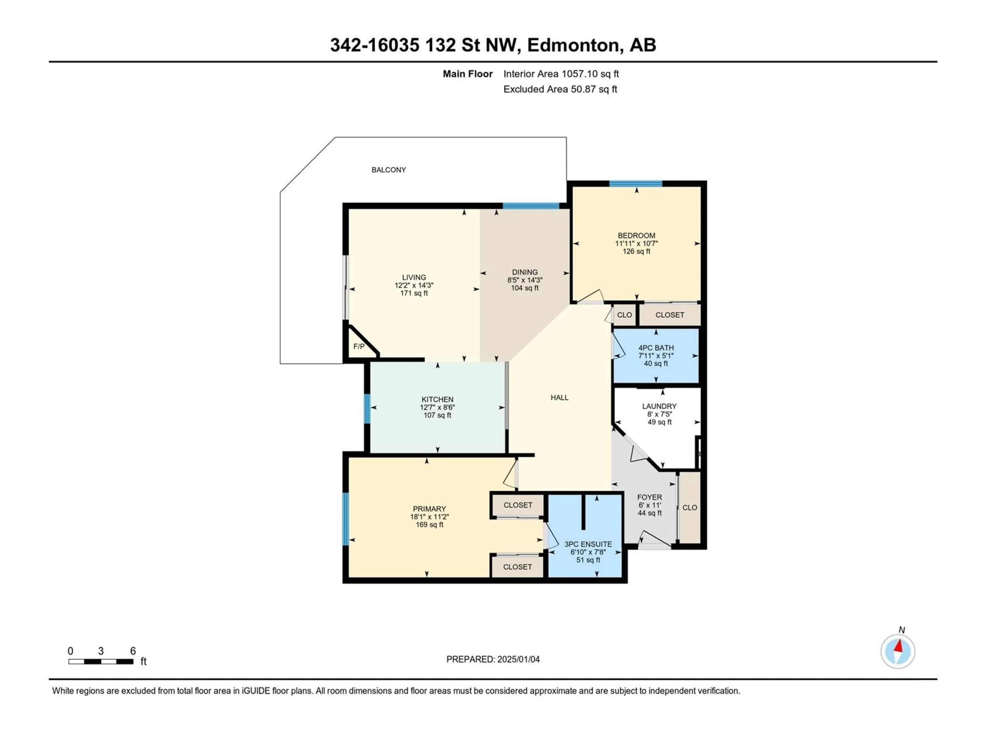 Floor plan for #342 16035 132 ST NW, Edmonton Alberta T6V0B4