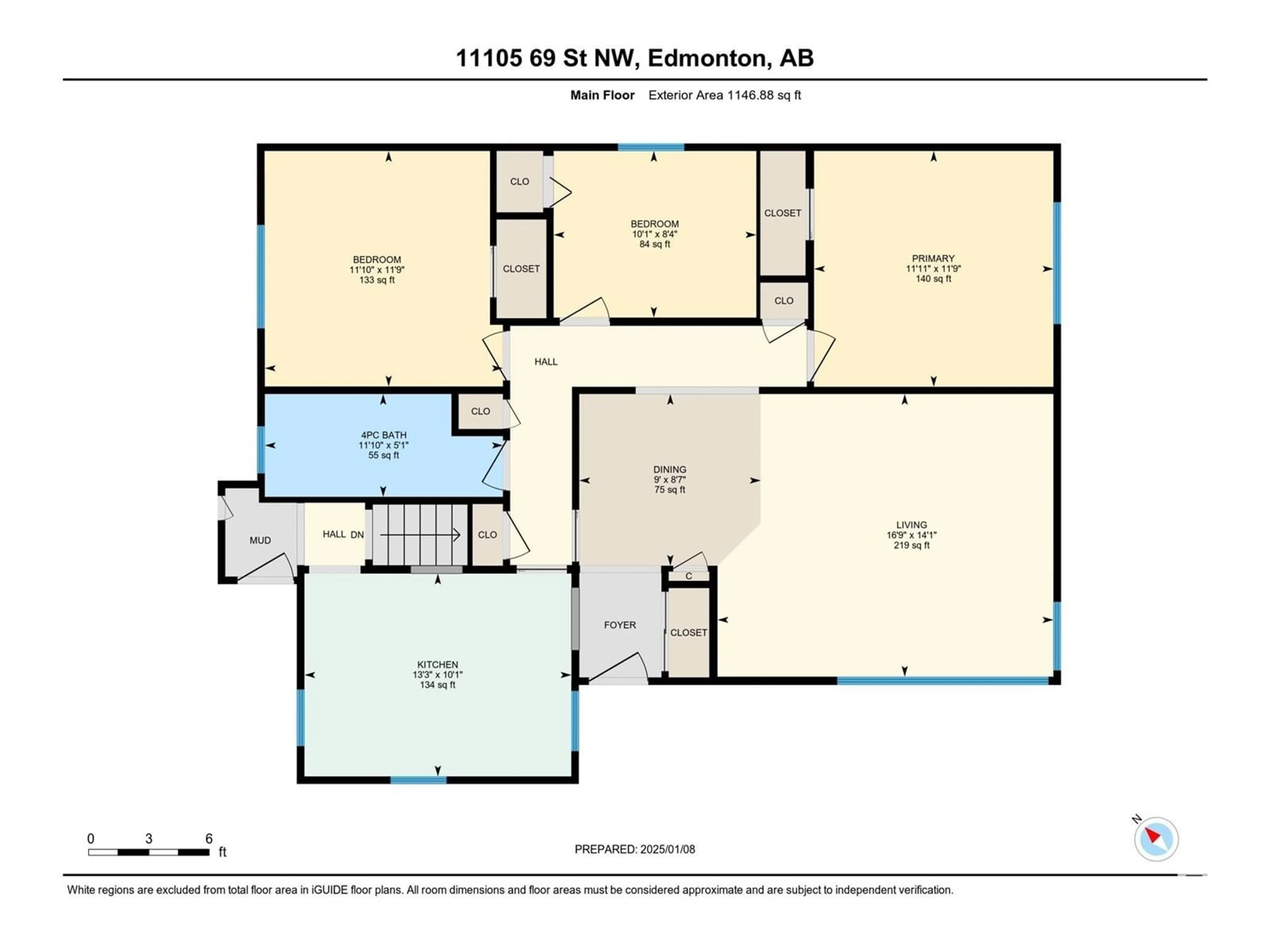 Floor plan for 11105 69 ST NW, Edmonton Alberta T5B1R3