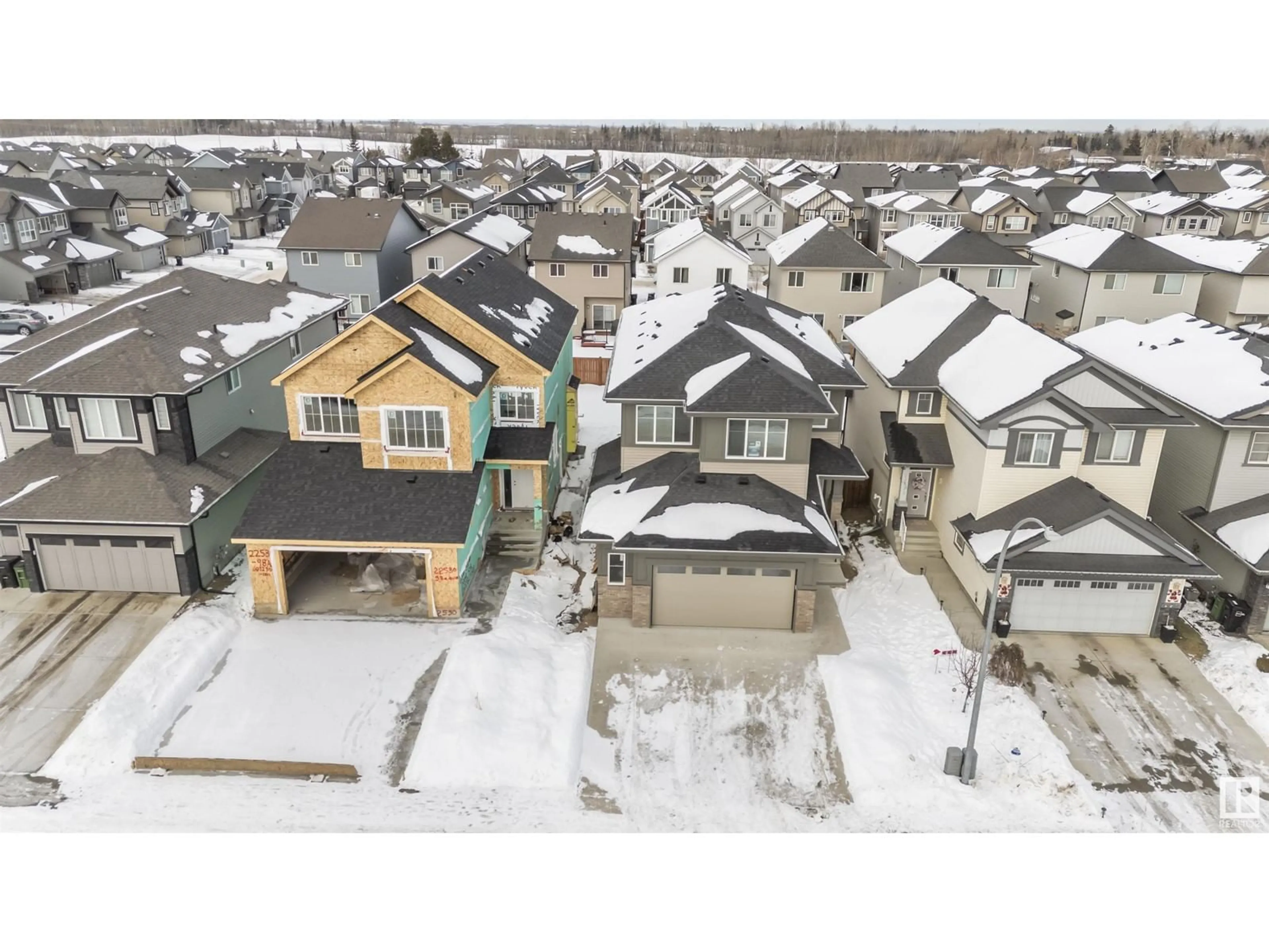 A pic from outside/outdoor area/front of a property/back of a property/a pic from drone, street for 22526 98A AV NW, Edmonton Alberta T5T7R7