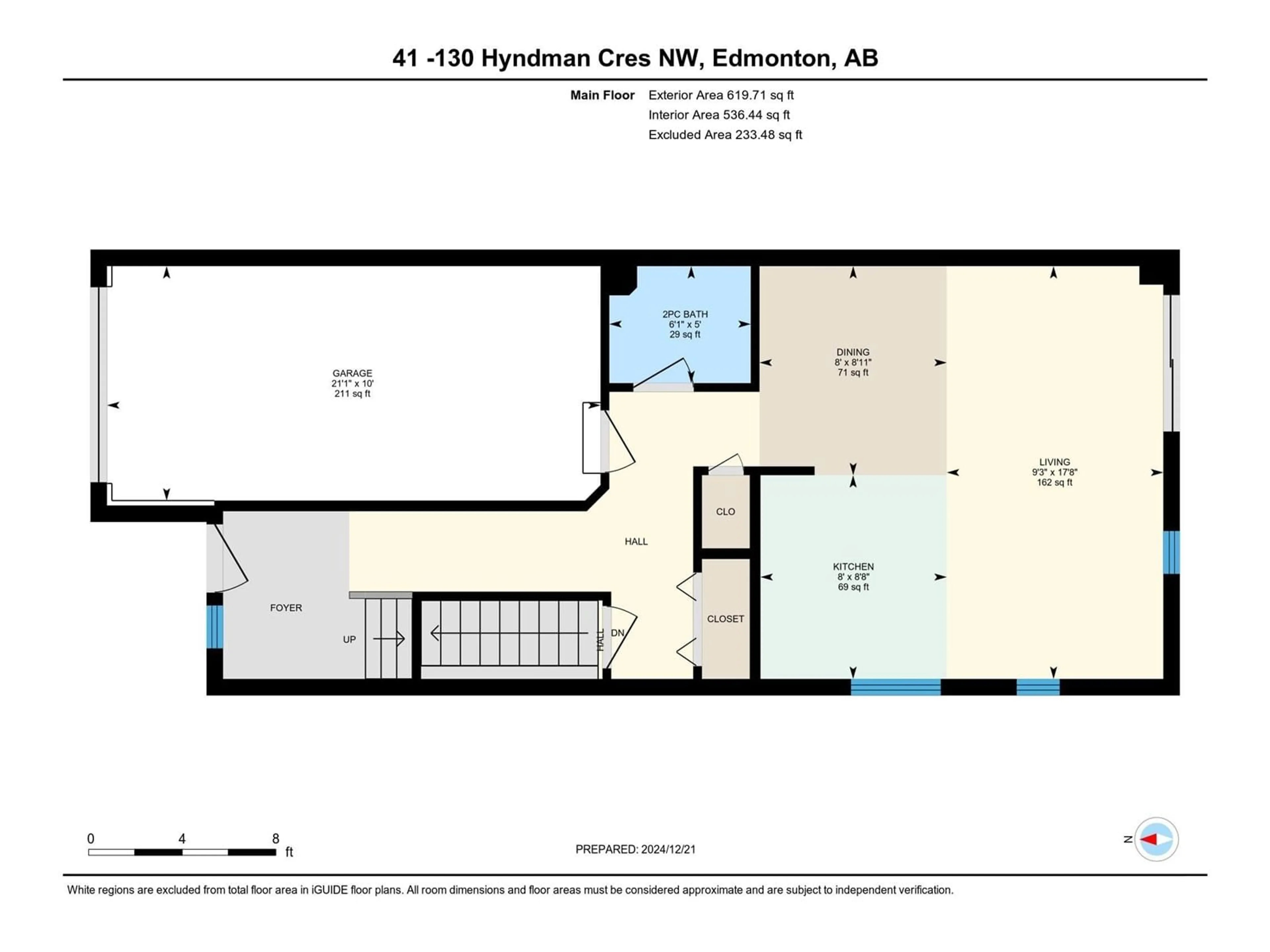 Floor plan for #41 130 HYNDMAN CR NW, Edmonton Alberta T5A0E8