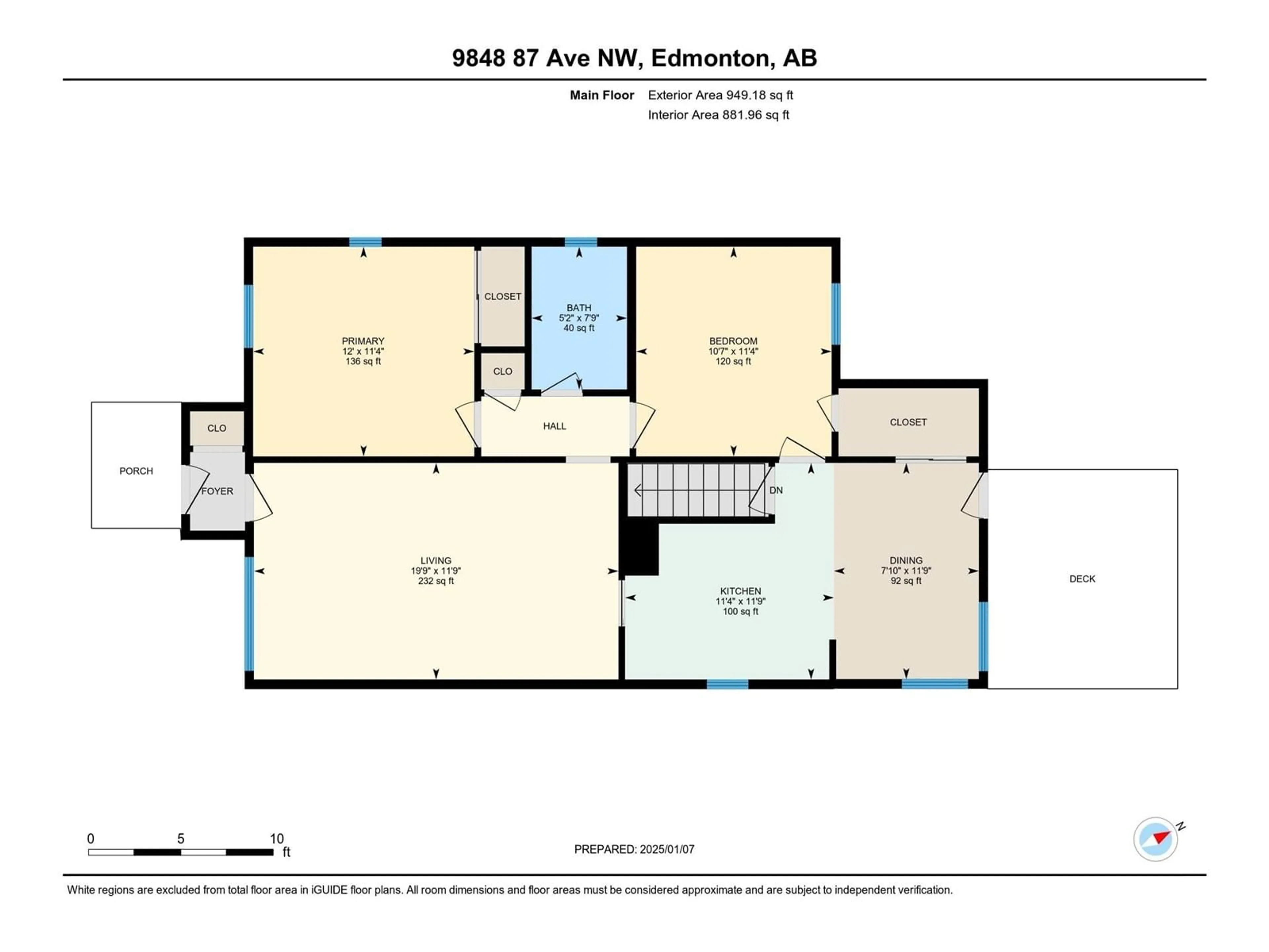 Floor plan for 9848 87 Avenue NW, Edmonton Alberta T6E2N6