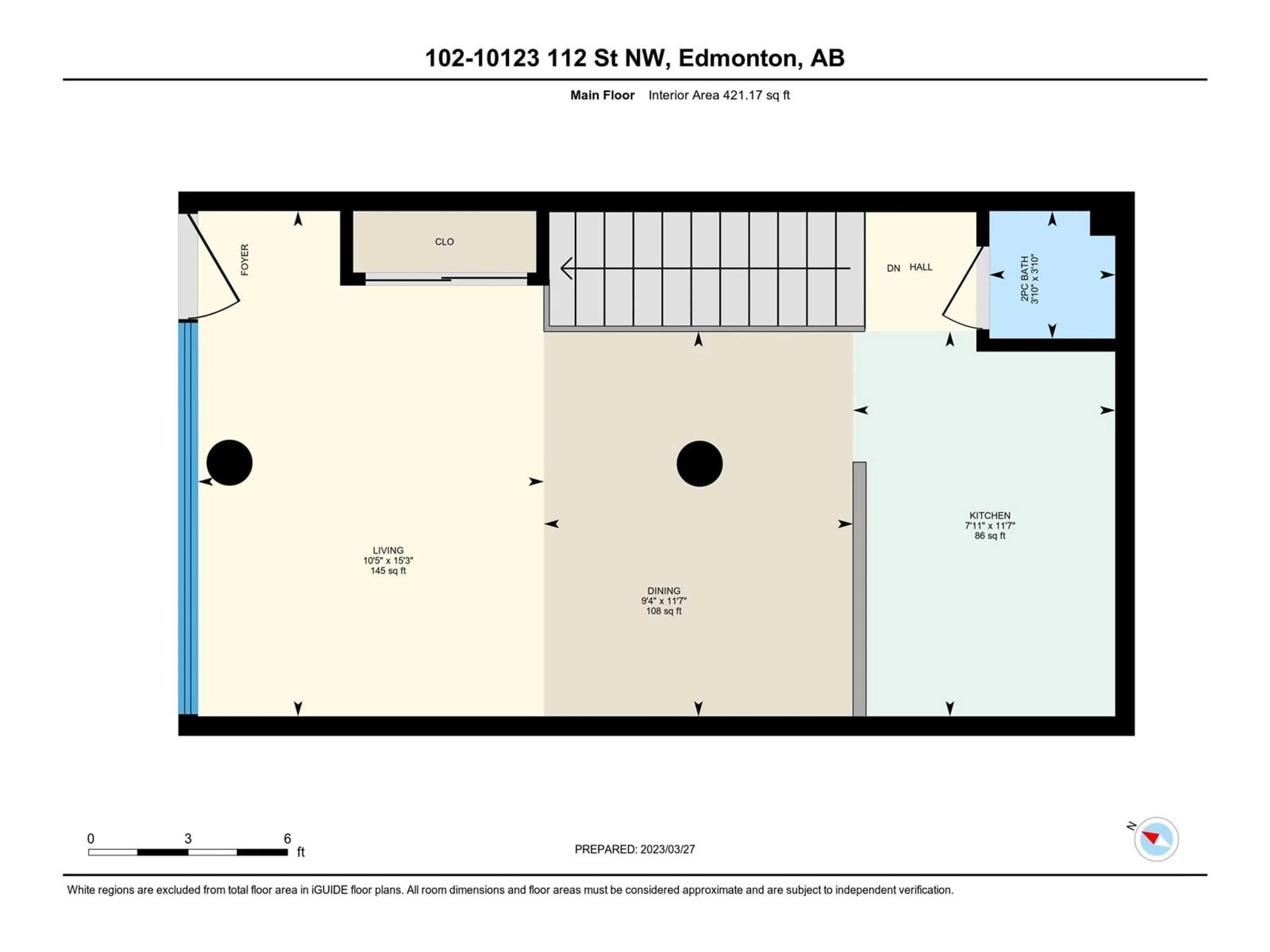 Floor plan for #102 10123 112 ST NW, Edmonton Alberta T5K1M1