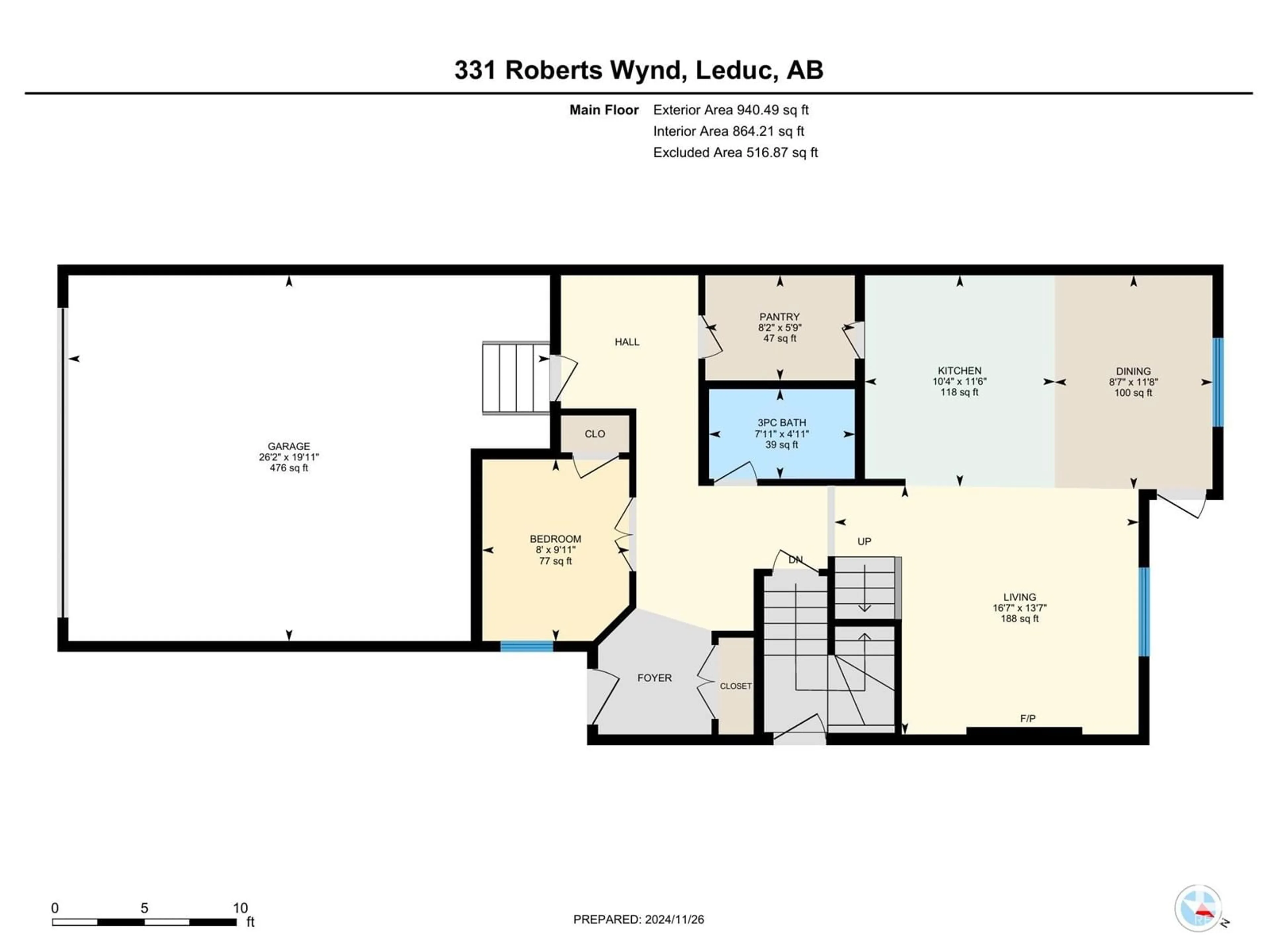 Floor plan for 331 ROBERTS WD, Leduc Alberta T9E1K9