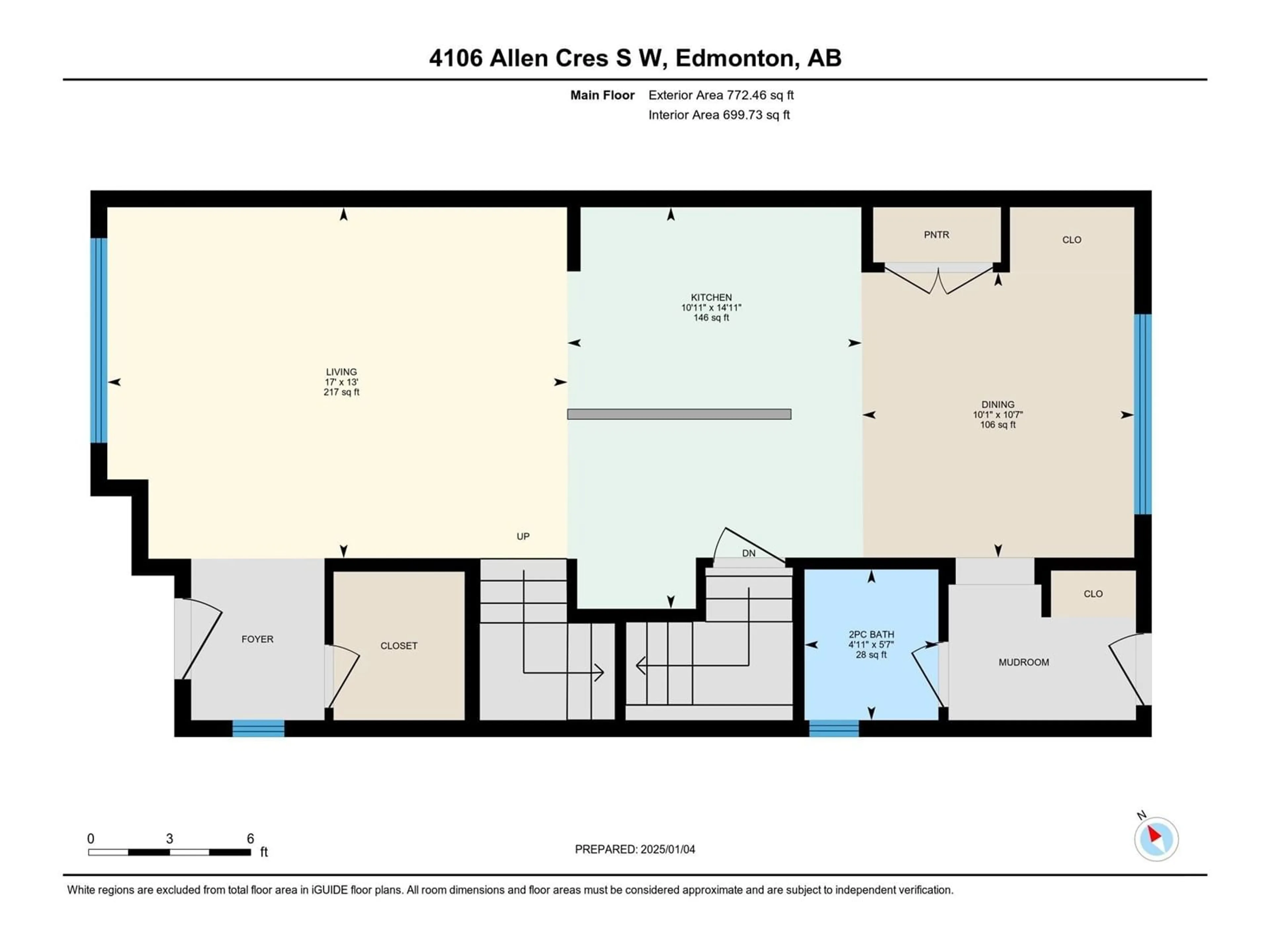 Floor plan for 4106 Allan CR SW SW, Edmonton Alberta T6W2J9