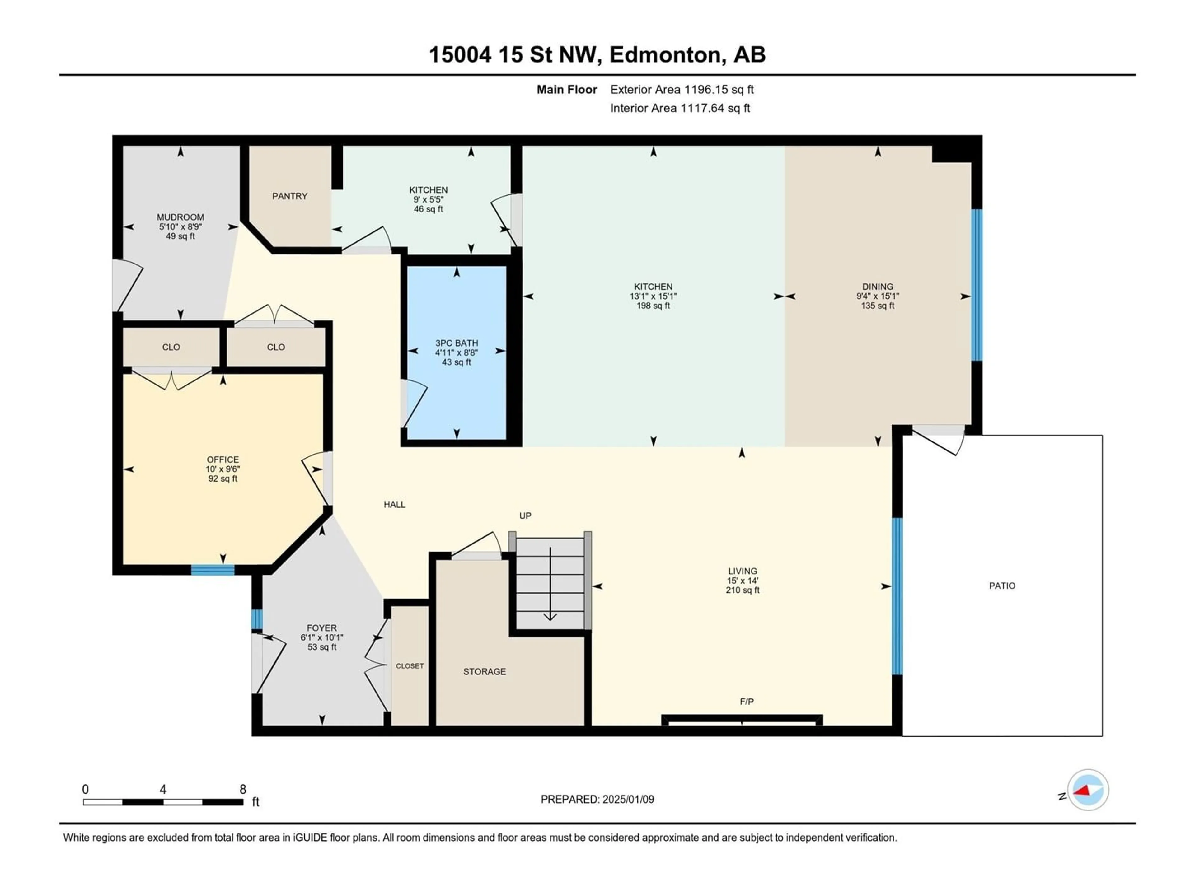 Floor plan for 15004 15 ST NW NW, Edmonton Alberta T5Y3T4