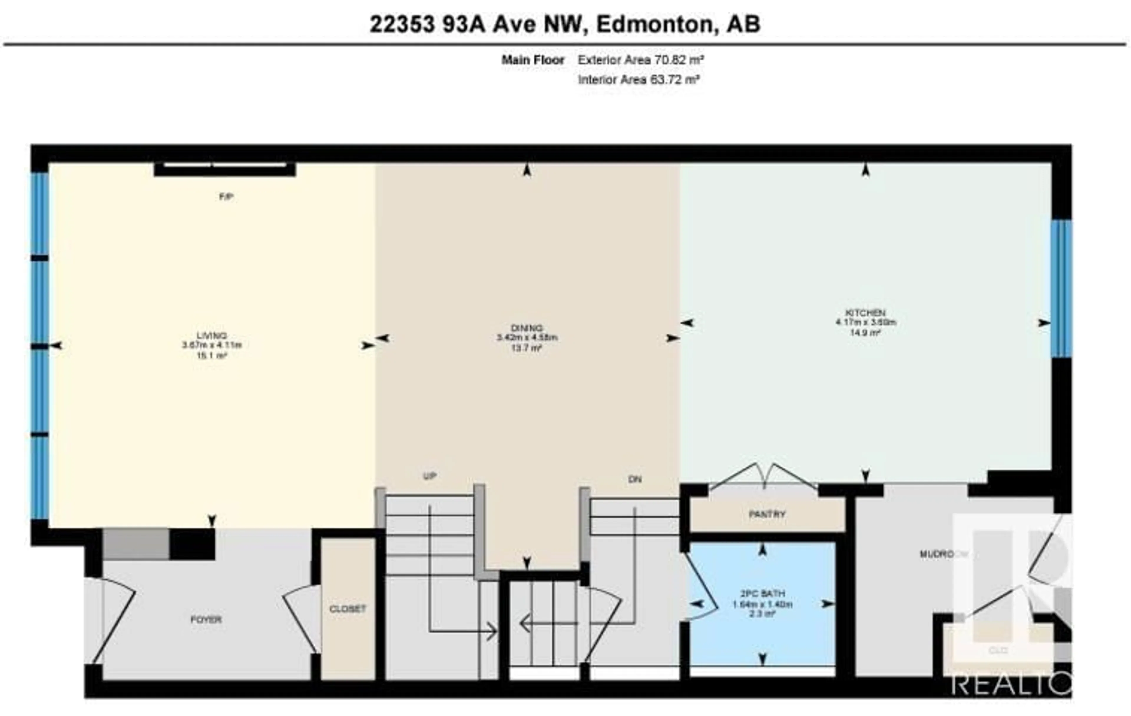 Floor plan for 22353 93A AV NW, Edmonton Alberta T5T7K3