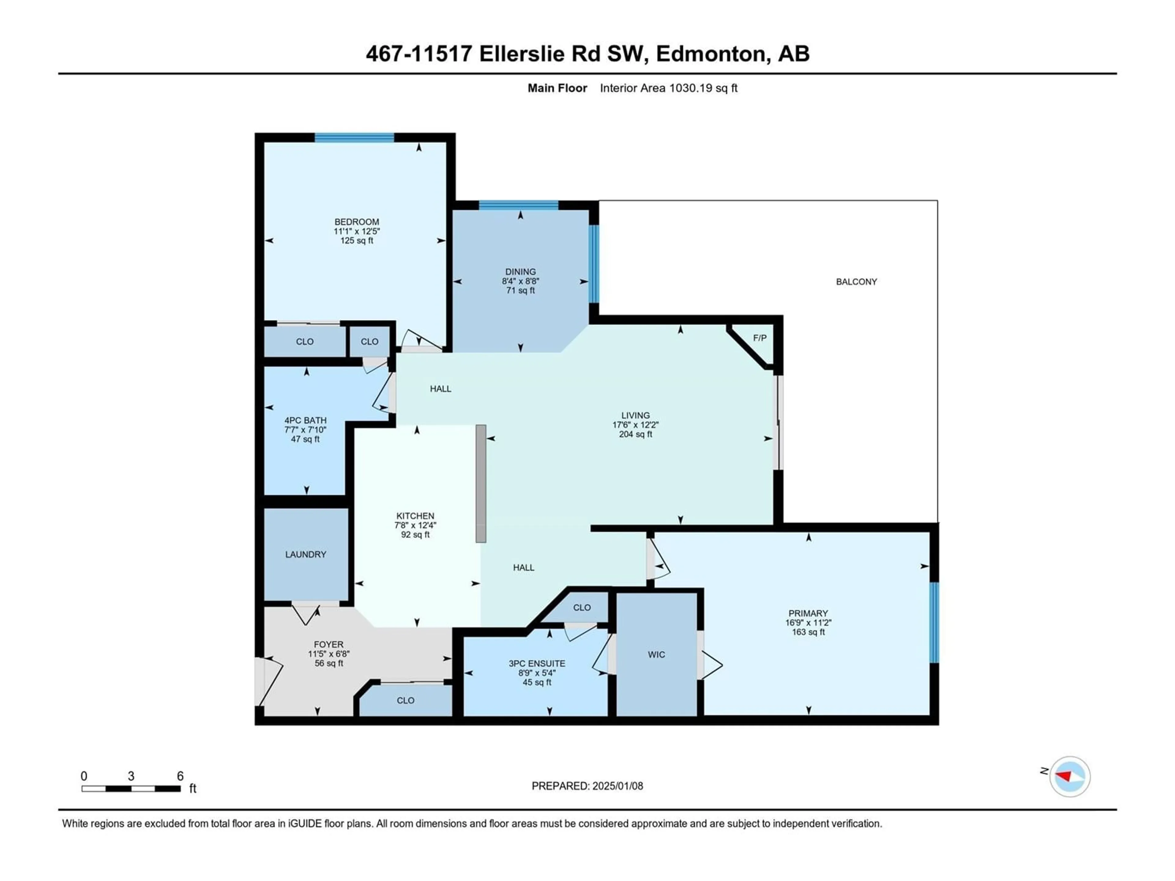 Floor plan for #467 11517 ELLERSLIE RD SW, Edmonton Alberta T6W2A9