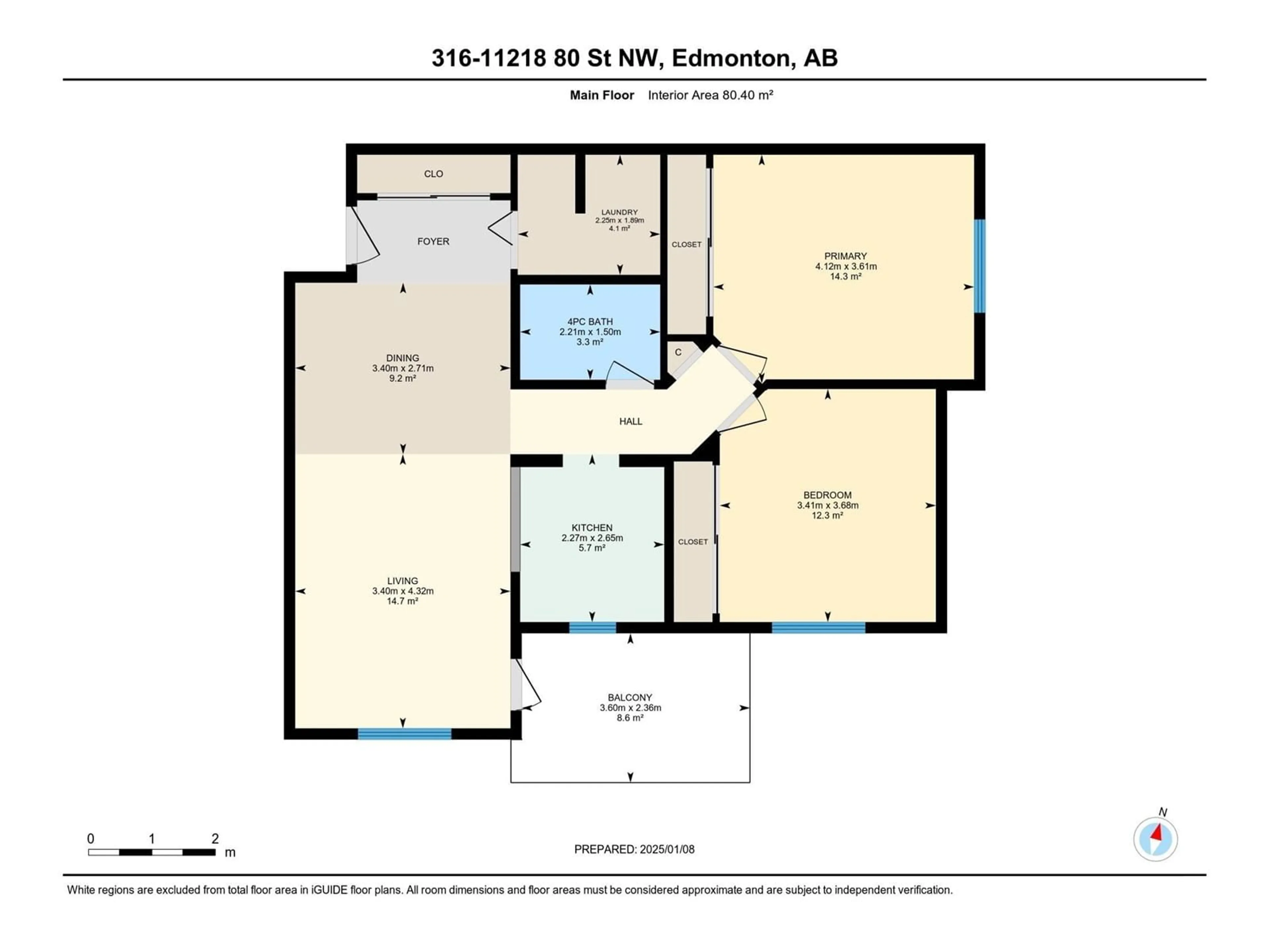 Floor plan for #316 11218 80 ST NW, Edmonton Alberta T5B4V9