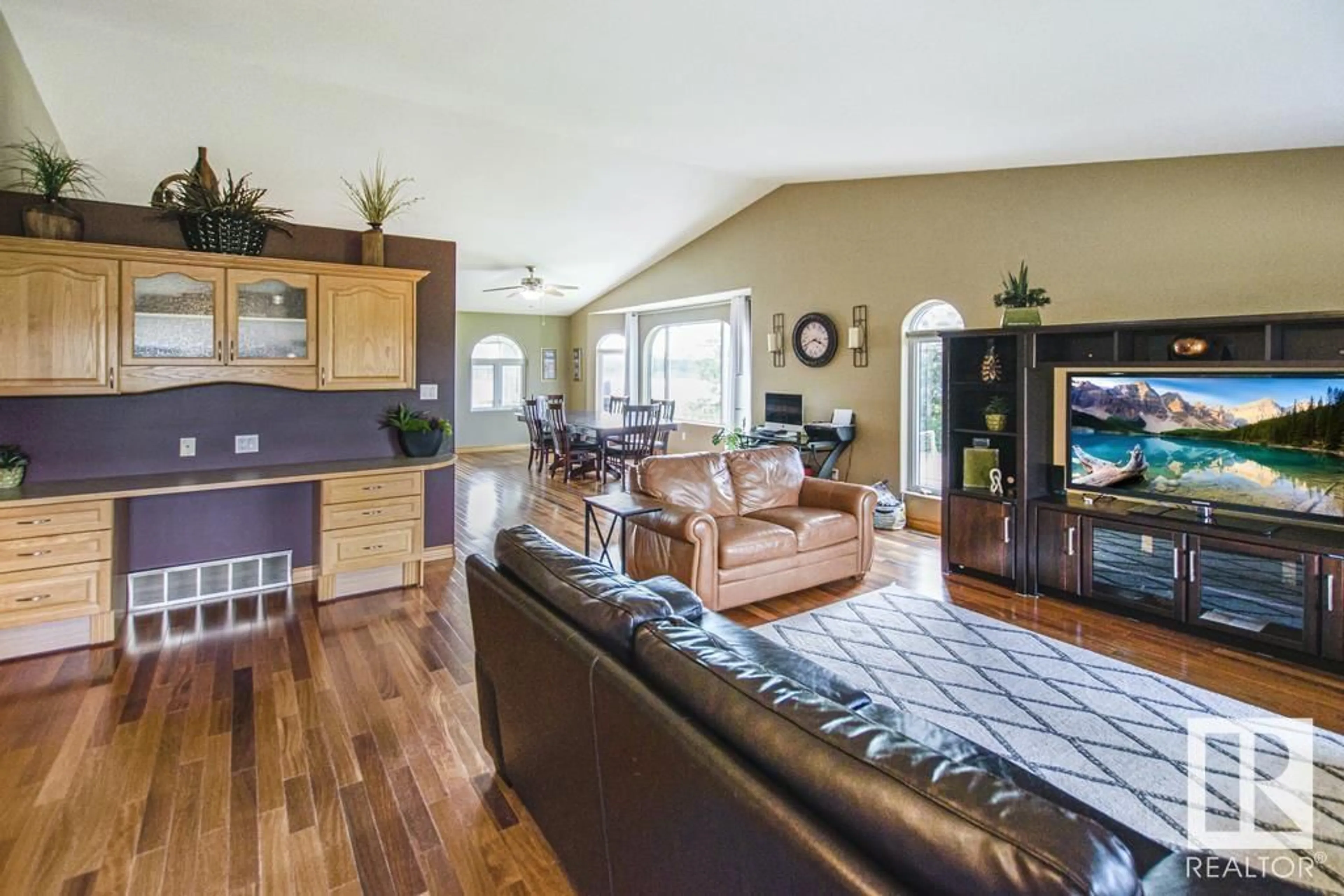 Living room with furniture, wood/laminate floor for 19B 61209A Rge Rd 454, Rural Bonnyville M.D. Alberta T9N2G3