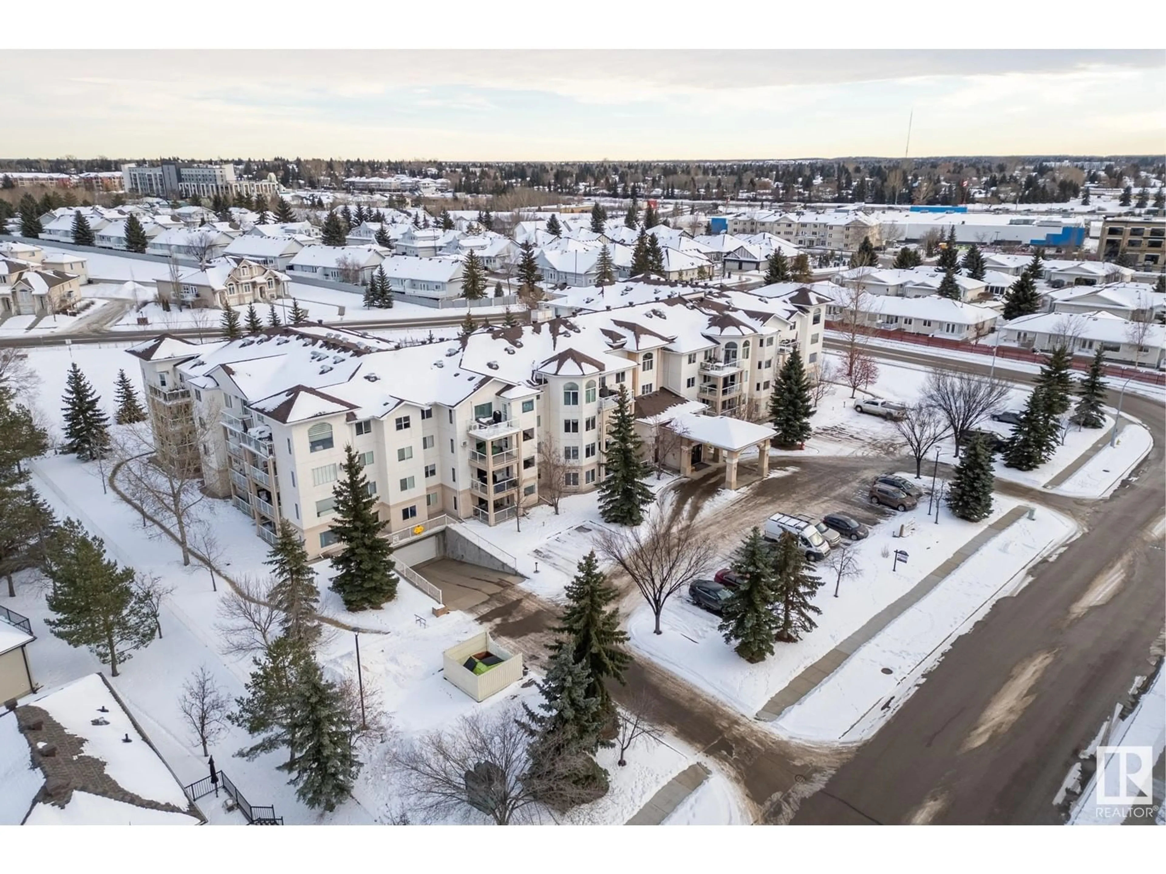 A pic from outside/outdoor area/front of a property/back of a property/a pic from drone, mountain view for #315 69 CRYSTAL LN, Sherwood Park Alberta T8H2T1