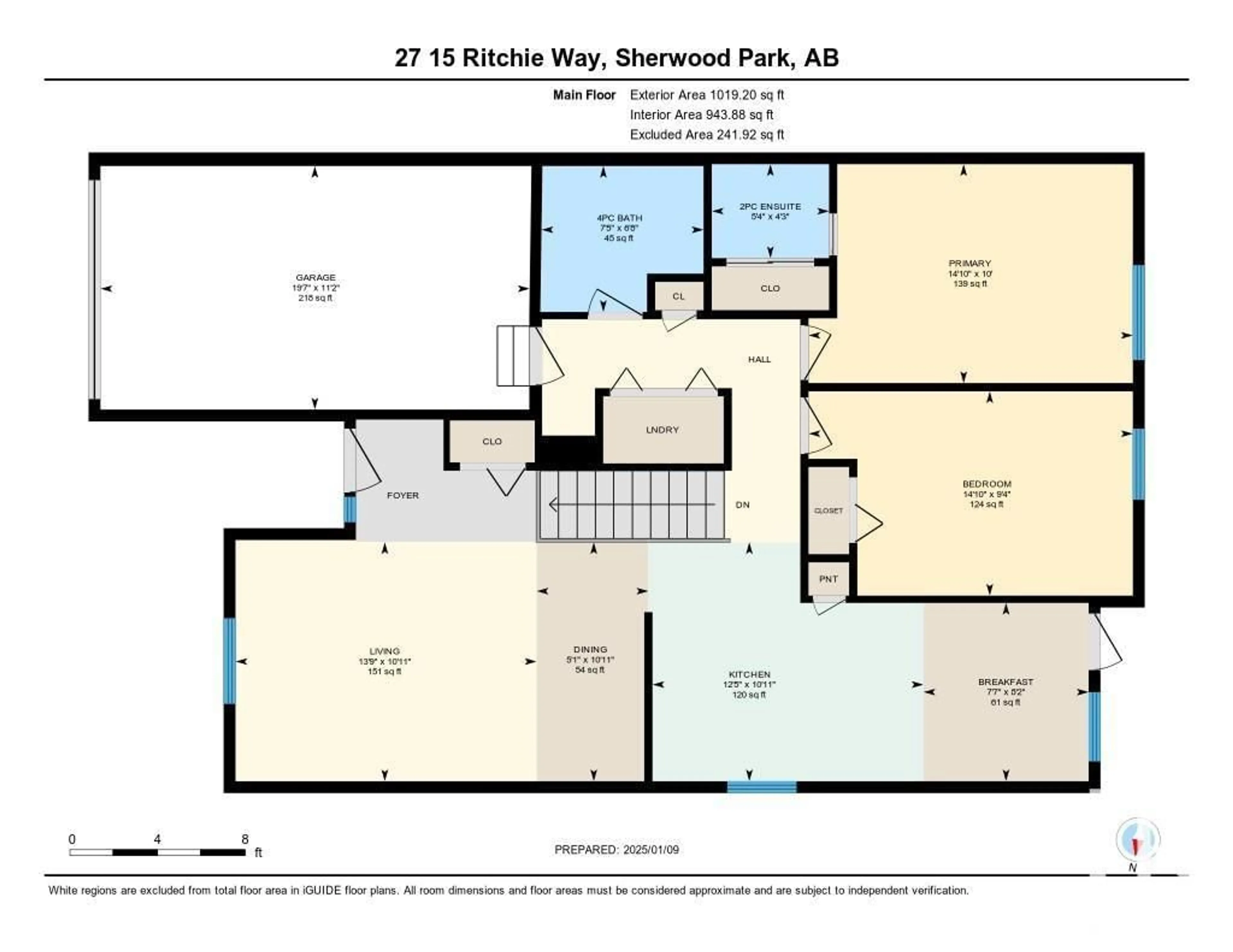 Floor plan for #27 15 RITCHIE WY, Sherwood Park Alberta T8A5T6