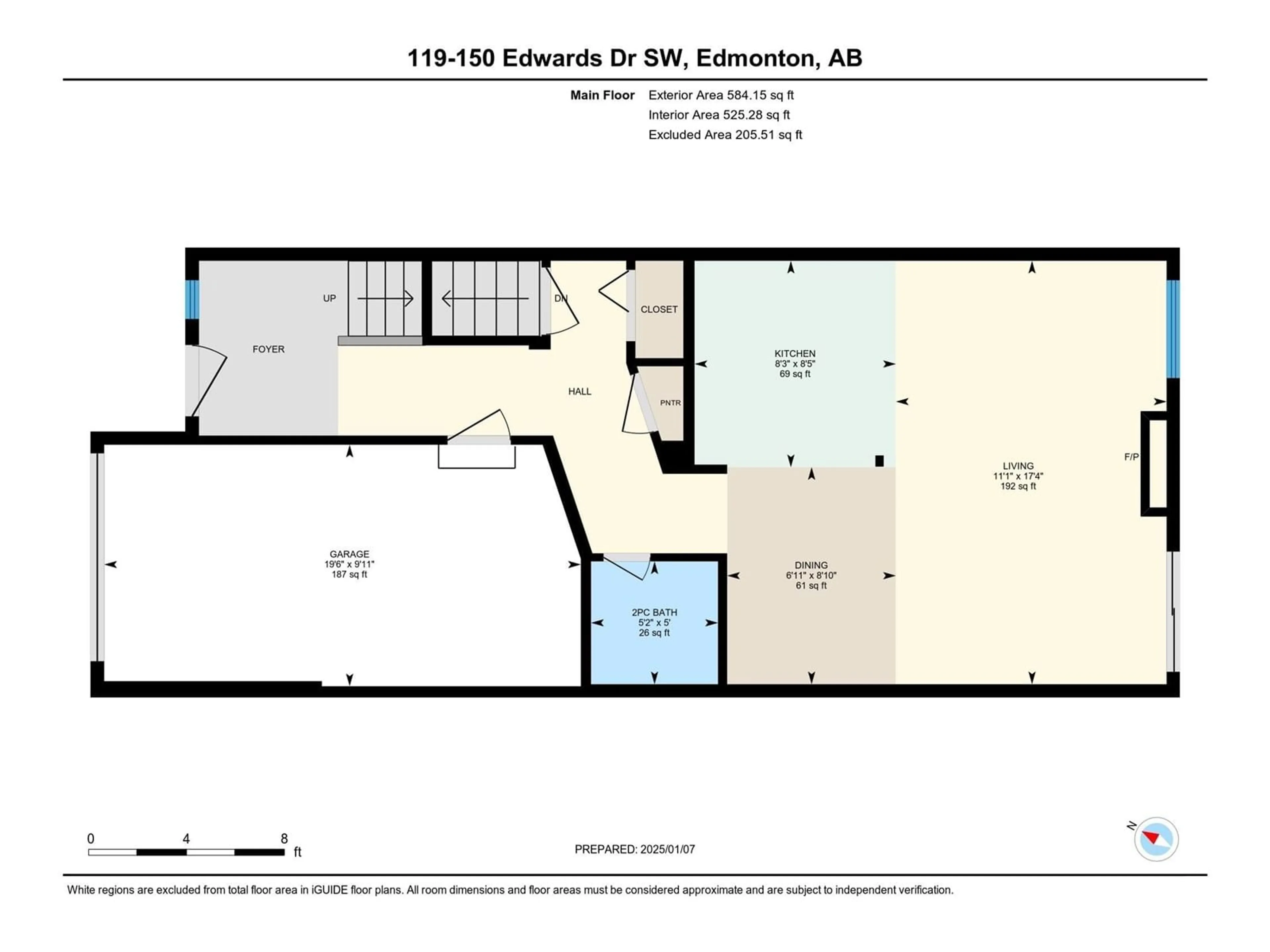 Floor plan for 119 150 Edwards DR SW SW, Edmonton Alberta T6X1M4