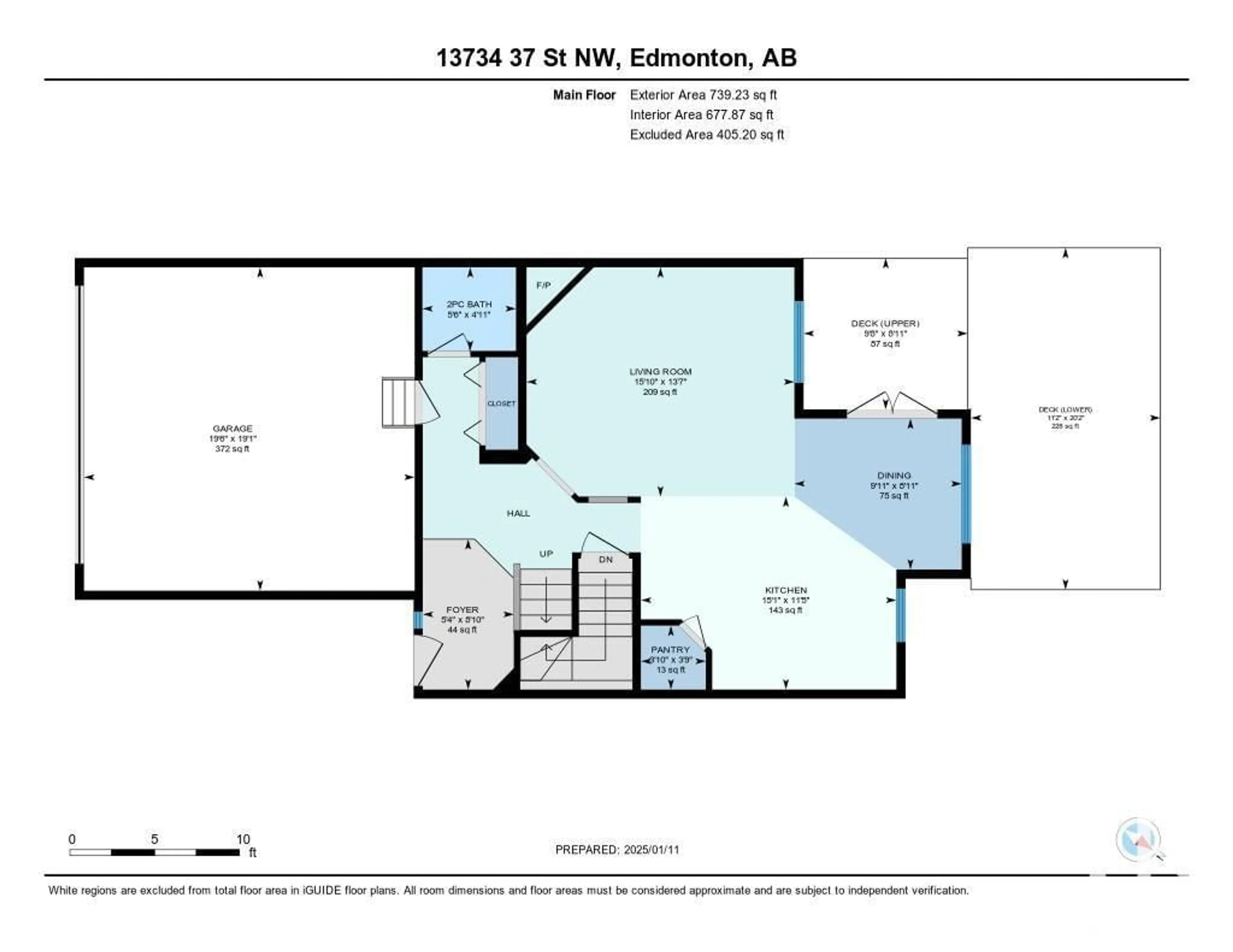 Floor plan for 13734 37 ST NW NW, Edmonton Alberta T5Y3G5