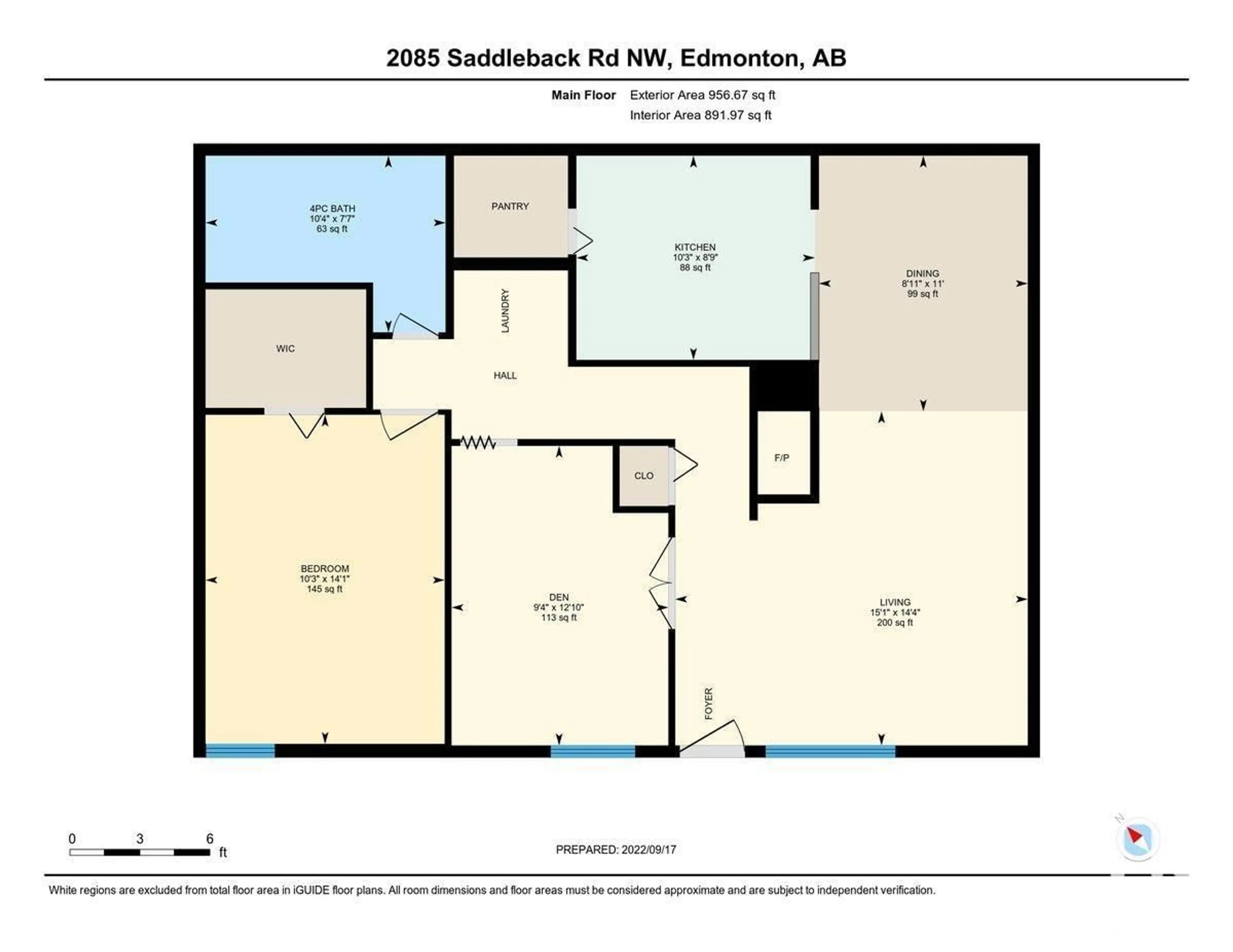 Floor plan for 2085 SADDLEBACK RD NW, Edmonton Alberta T6J4T4