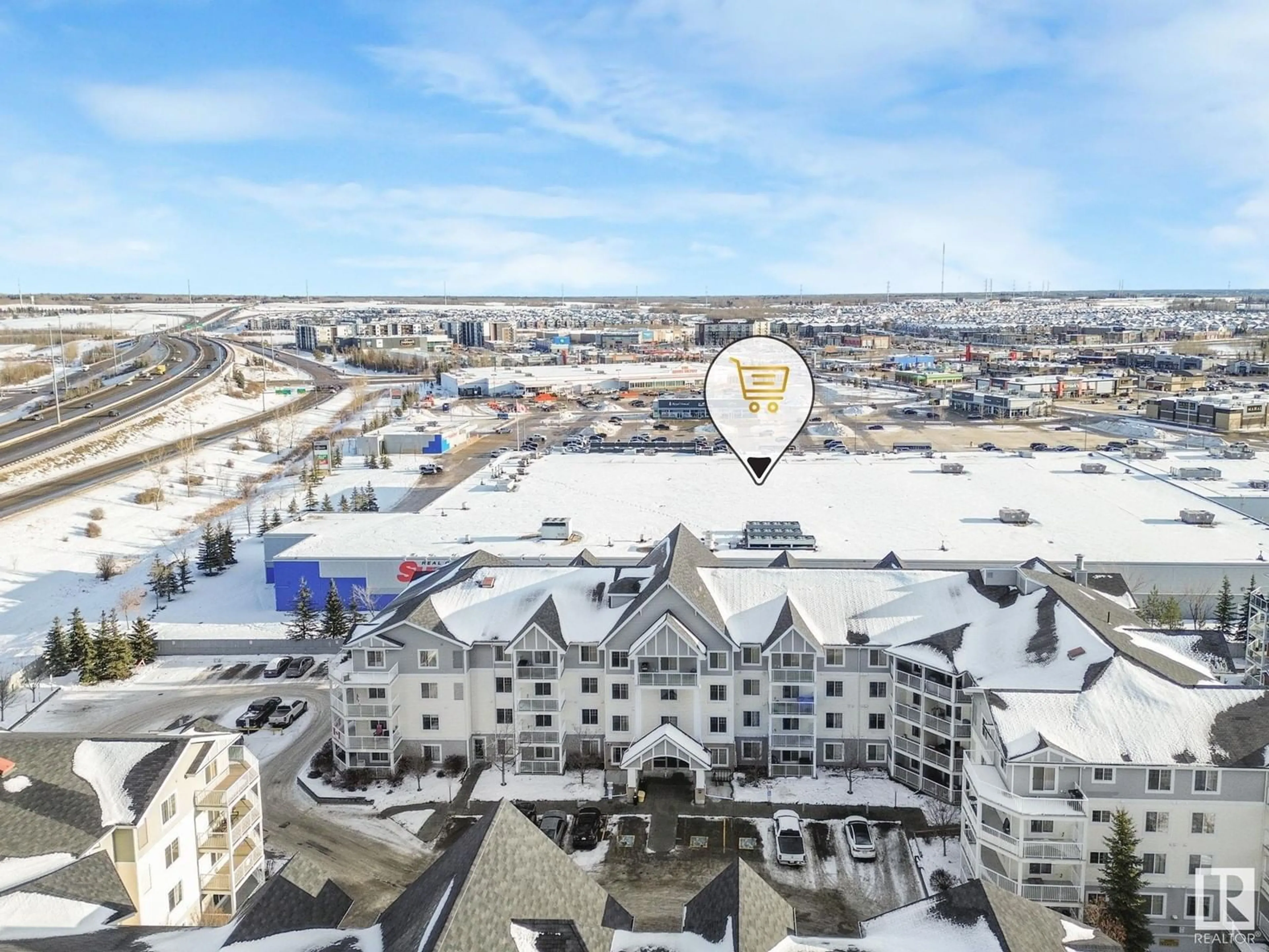 A pic from outside/outdoor area/front of a property/back of a property/a pic from drone, city buildings view from balcony for #304 2204 44 AV NW, Edmonton Alberta T6T0G5