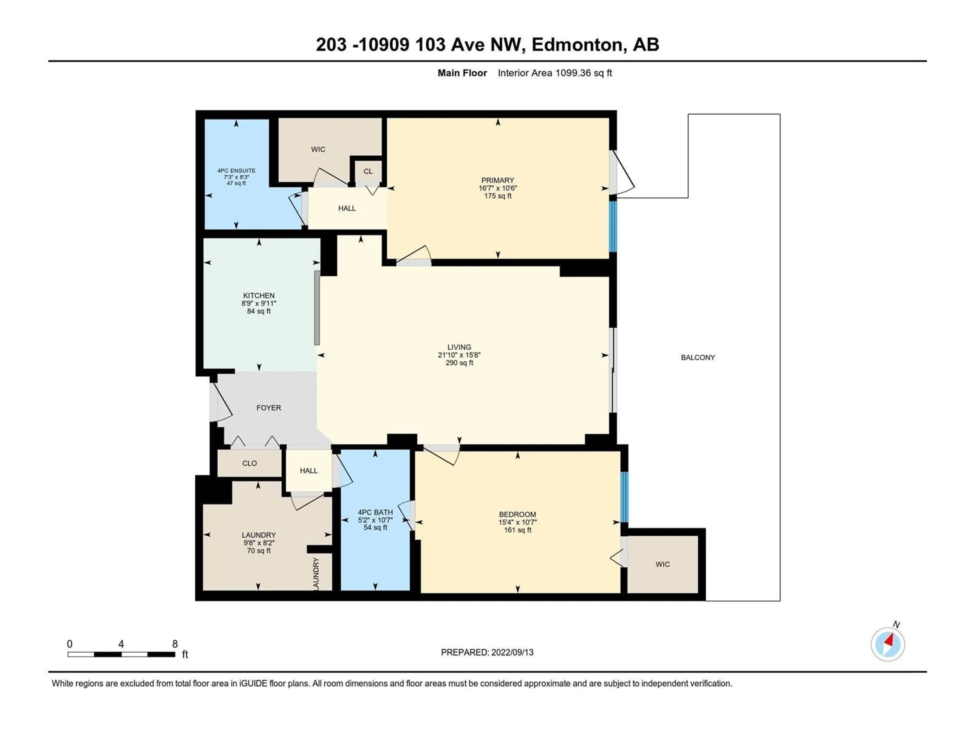 Floor plan for #202 10909 103 AV NW, Edmonton Alberta T5K2W7