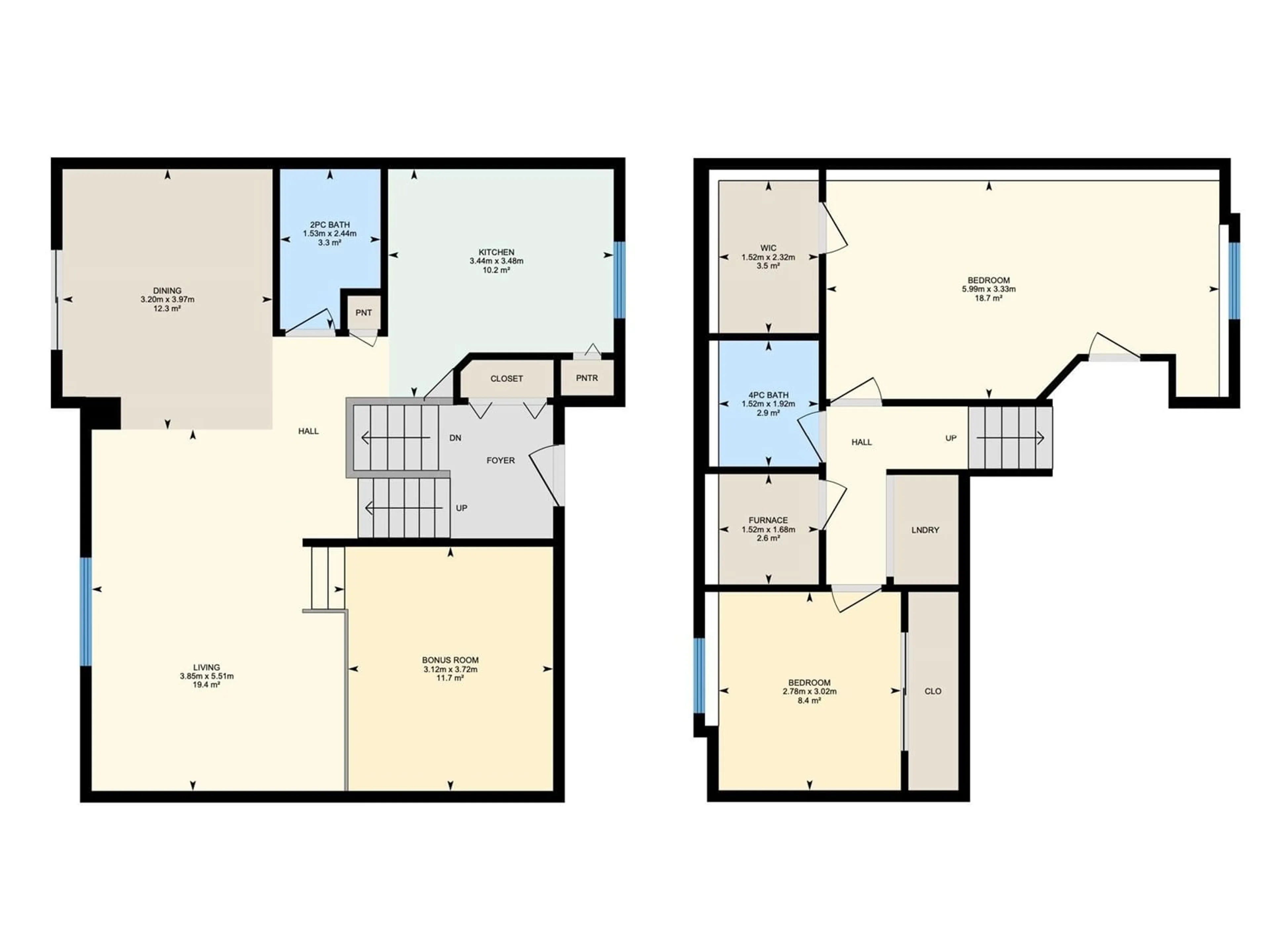 Floor plan for #5 4630 17 AV NW, Edmonton Alberta T6L6H3