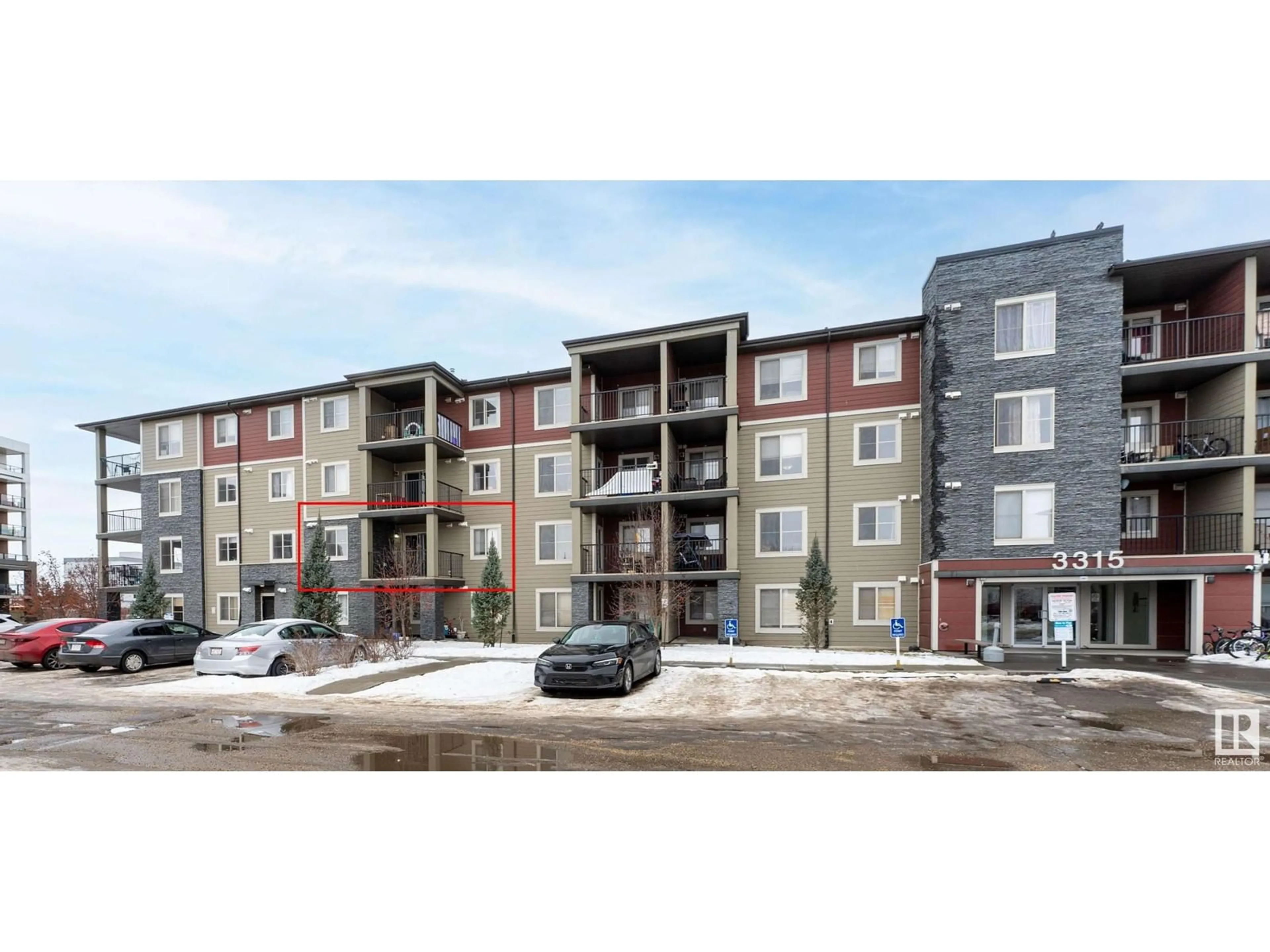 A pic from outside/outdoor area/front of a property/back of a property/a pic from drone, building for 204 - 3315 JAMES MOWATT TR, Edmonton Alberta T6W3L9