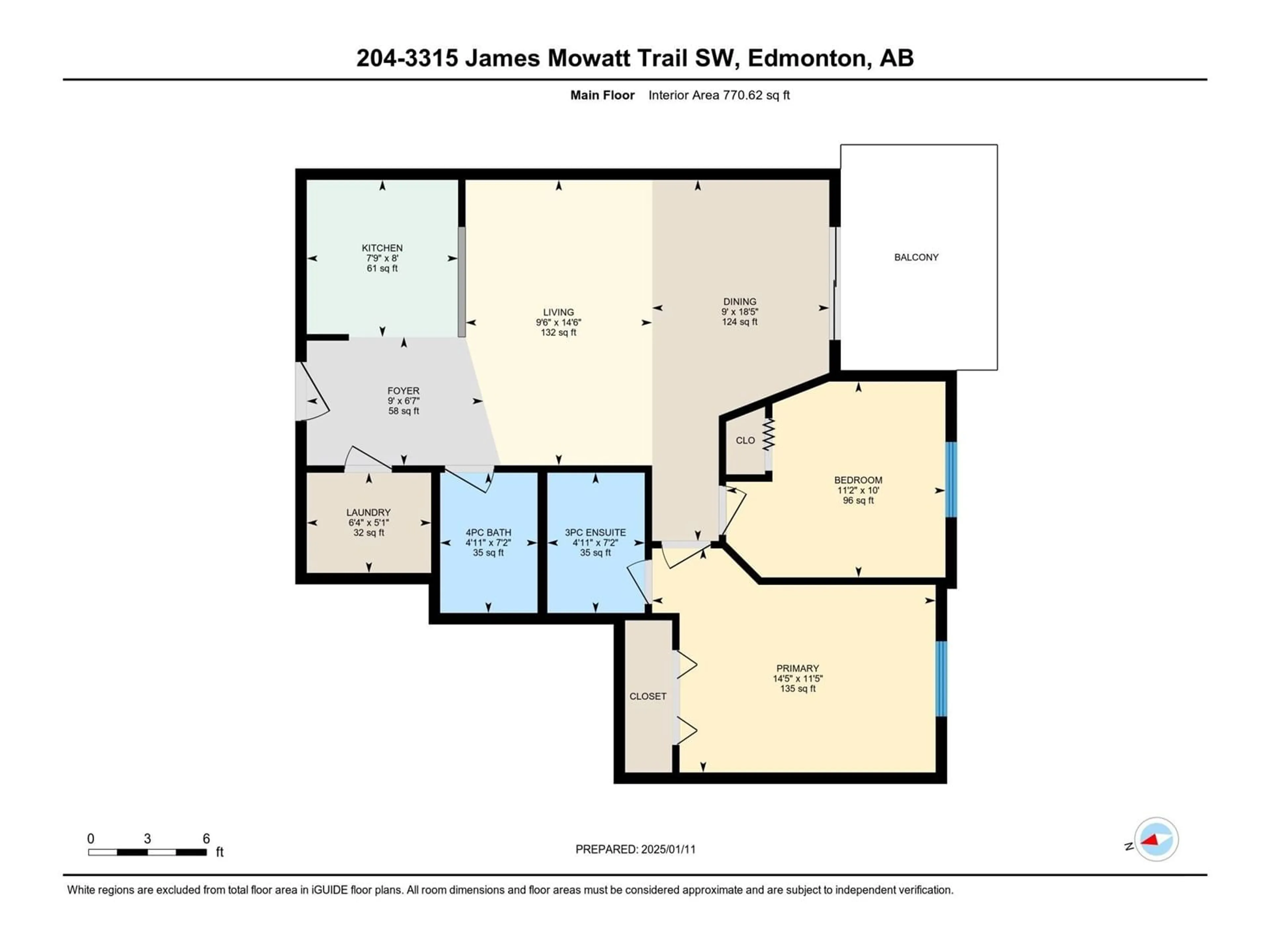 Floor plan for #204 3315 JAMES MOWATT TR SW, Edmonton Alberta T6W3L9